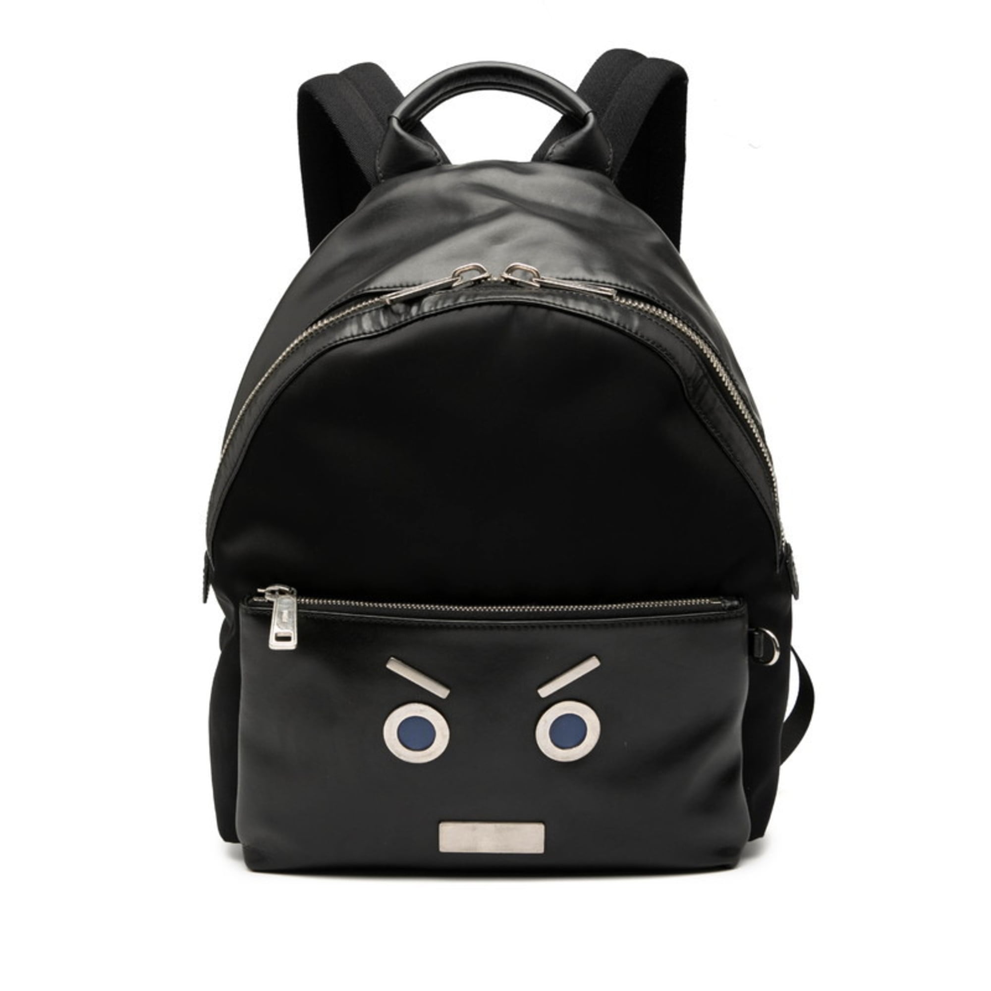 Fendi Black Leather Nylon Backpack (Pre-Owned)