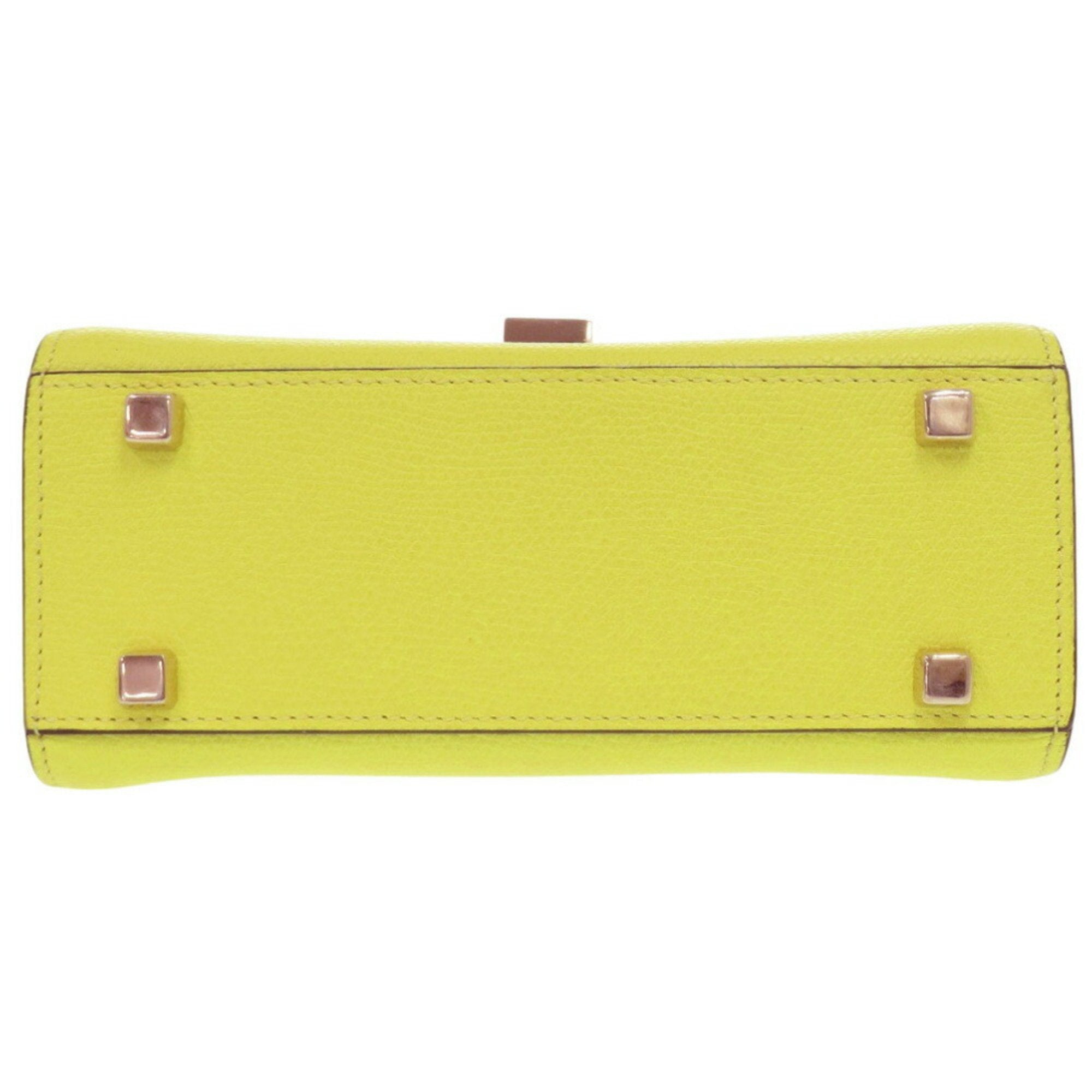 Valextra Yellow Leather Handbag (Pre-Owned)