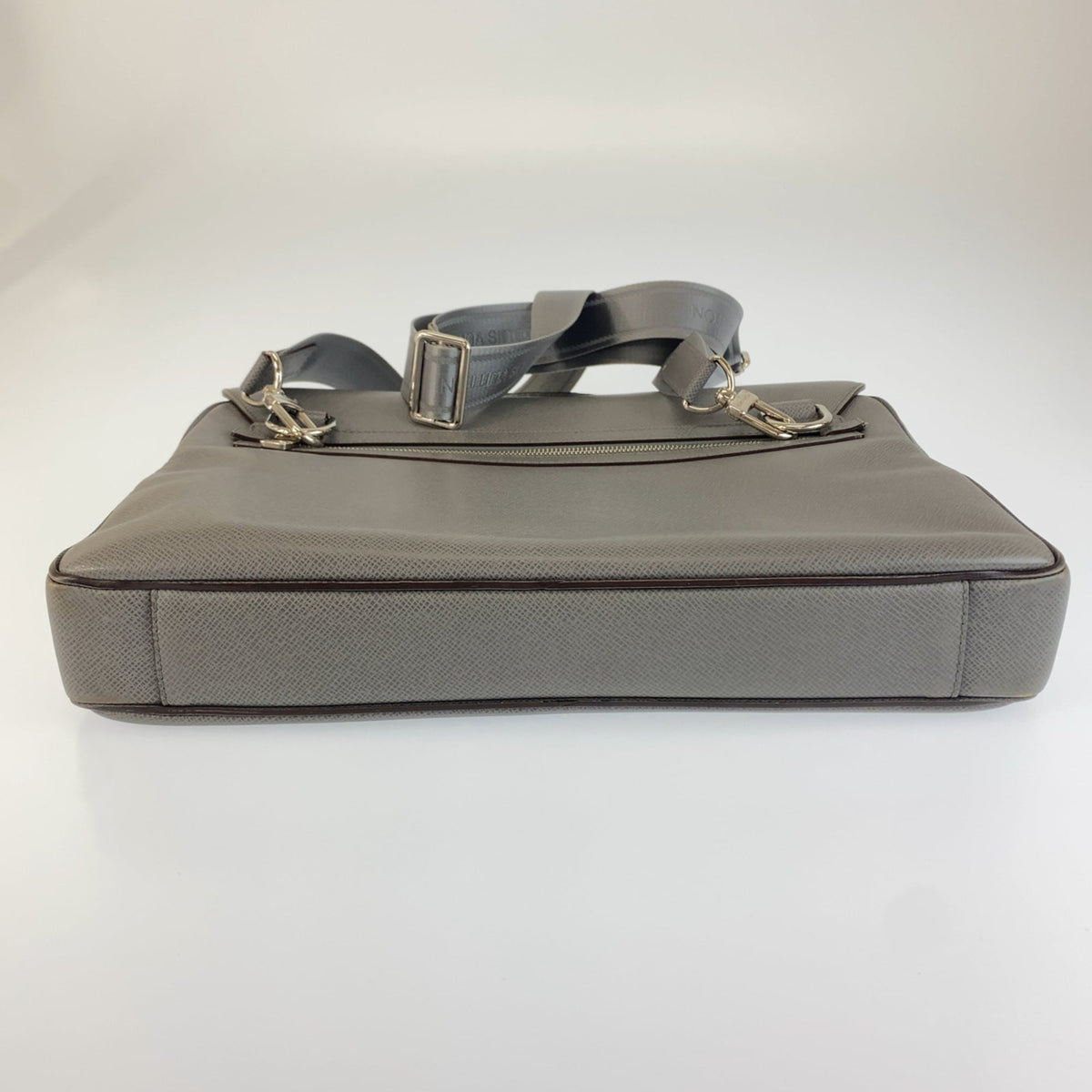 Louis Vuitton Gray Leather Briefcase Shoulder Bag (Pre-Owned)