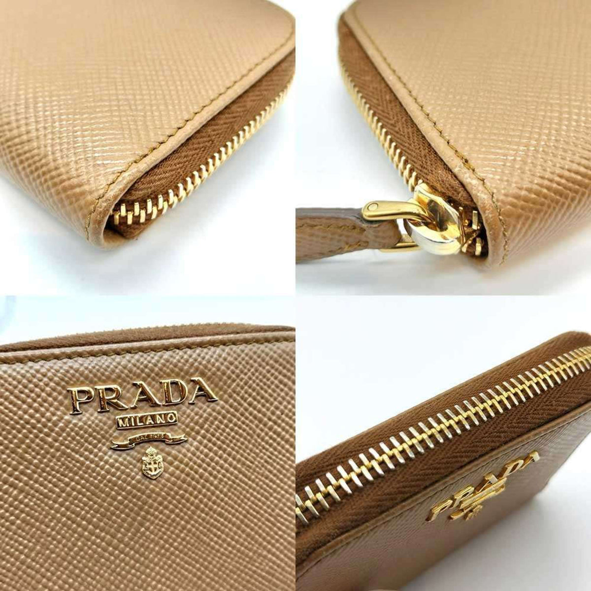 Prada Brown Leather Coin Purse/Coin Case (Pre-Owned)