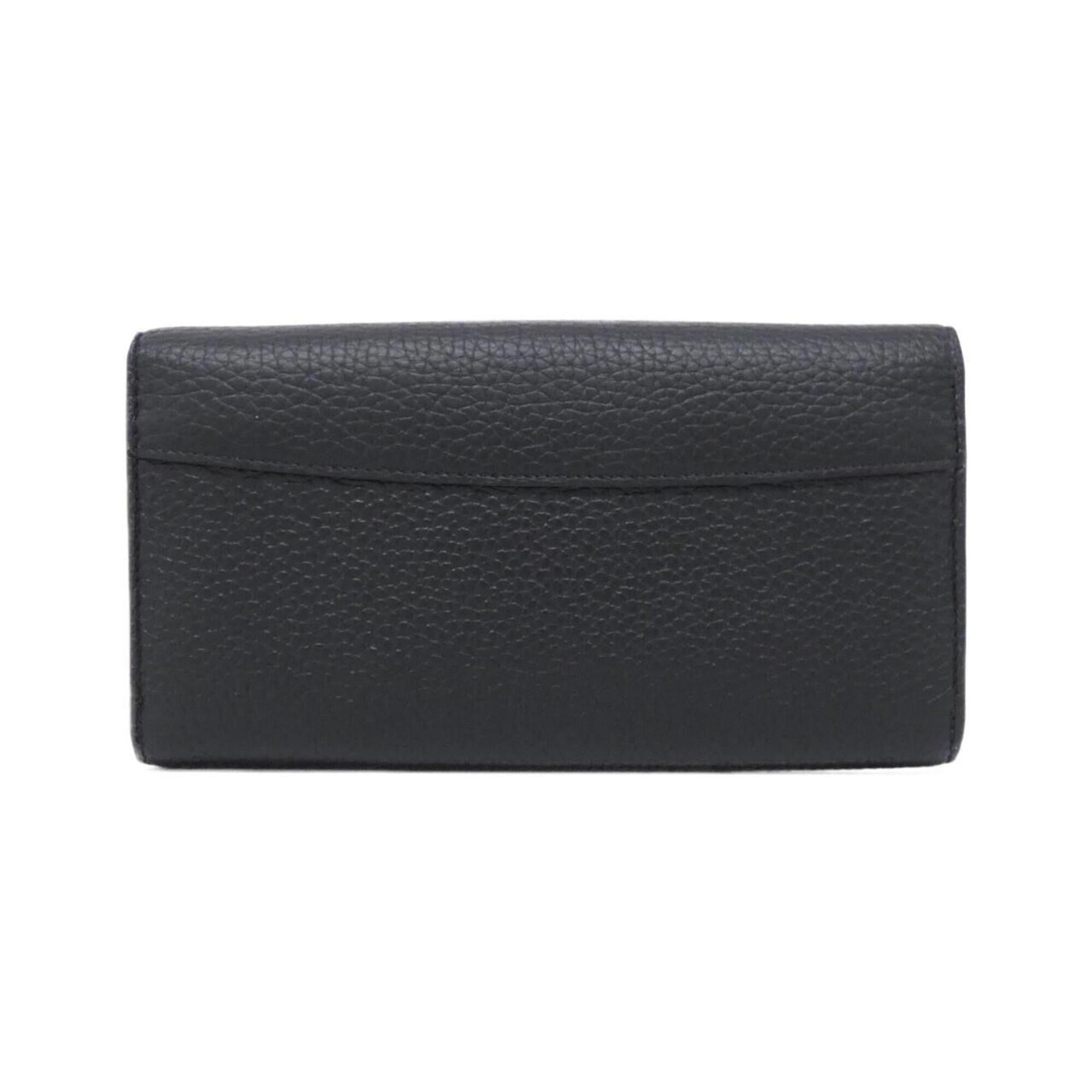 Louis Vuitton Black Leather Long Wallet (Bi-Fold) (Pre-Owned)