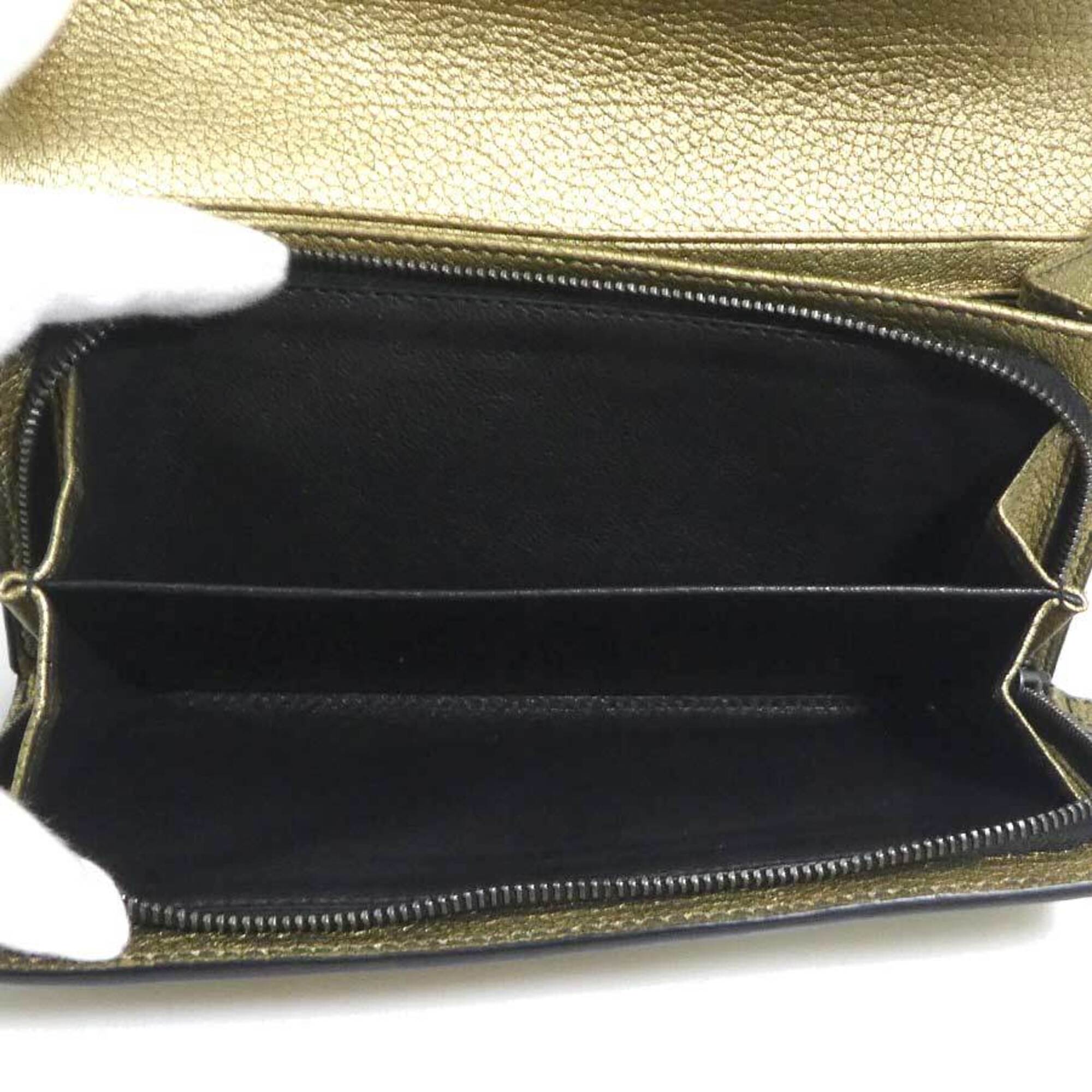Bottega Veneta Gold Intrecciato Long Wallet (Bi-Fold) (Pre-Owned)