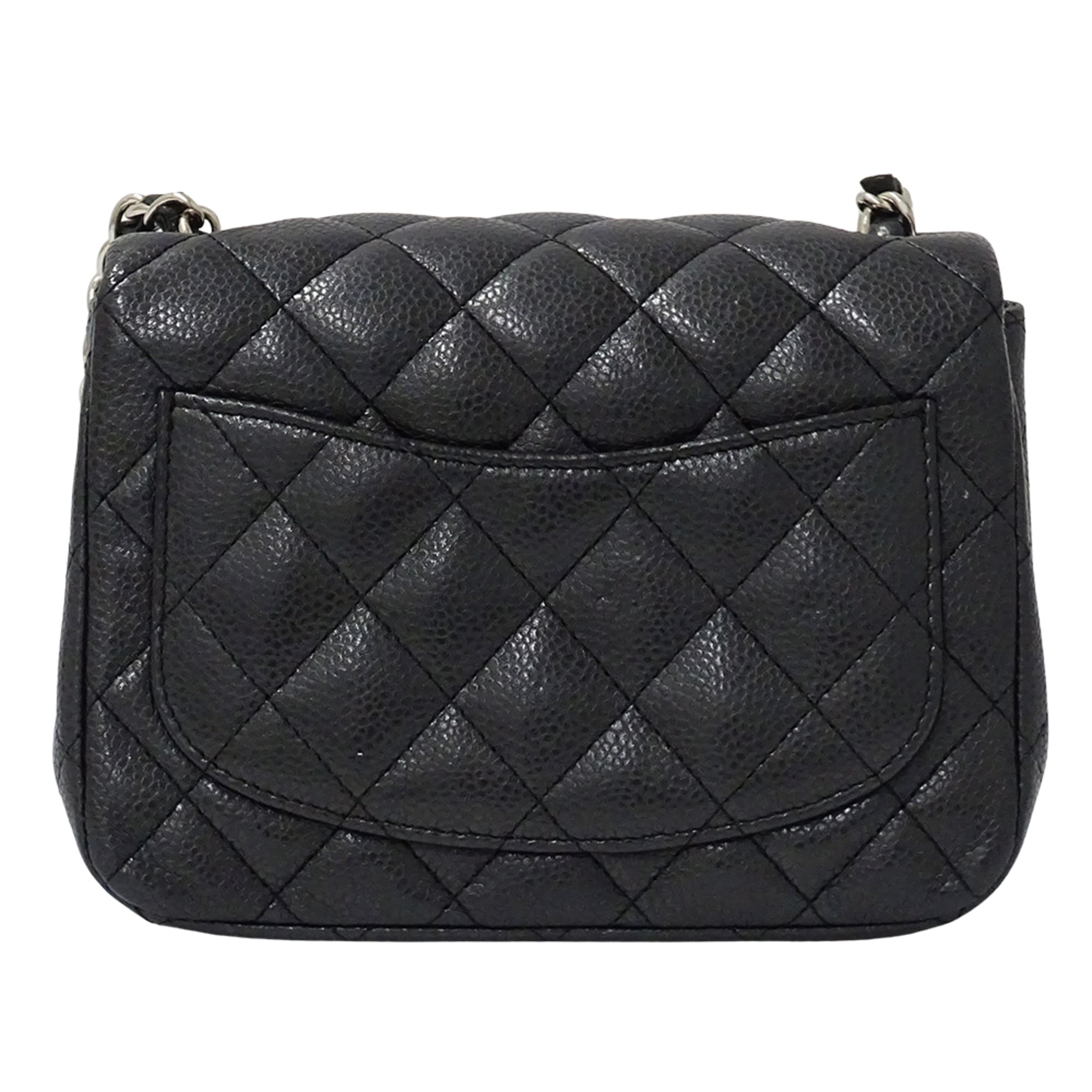 Chanel Black Grained Calfskin Handbag Shoulder Bag (Pre-Owned)