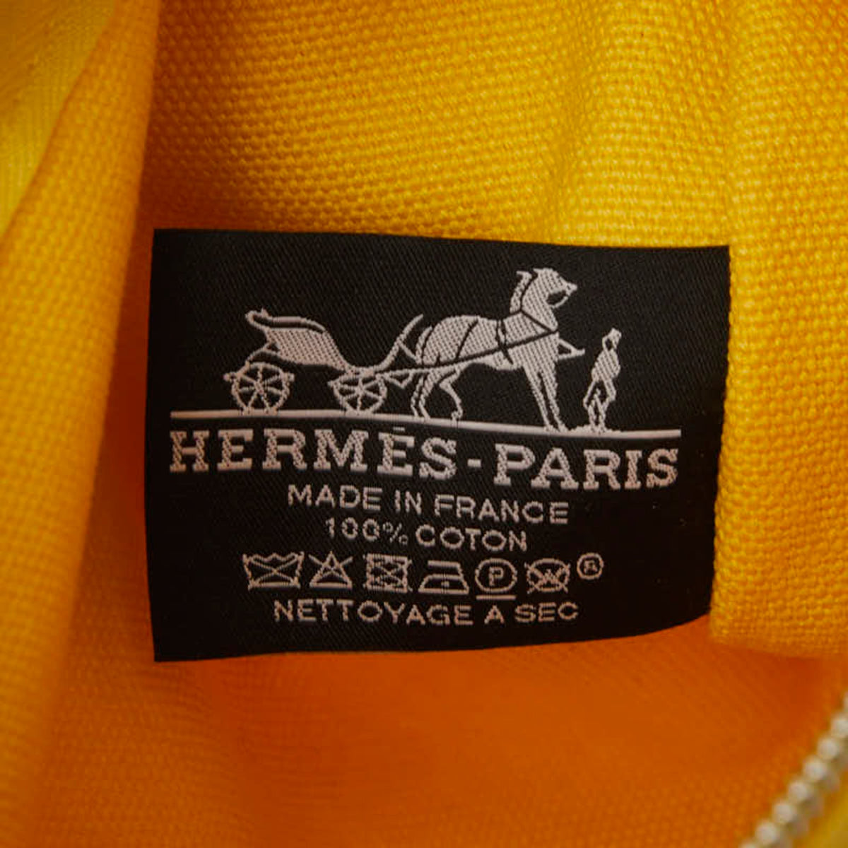 Hermes Yellow Cotton Handbag Pouch (Pre-Owned)