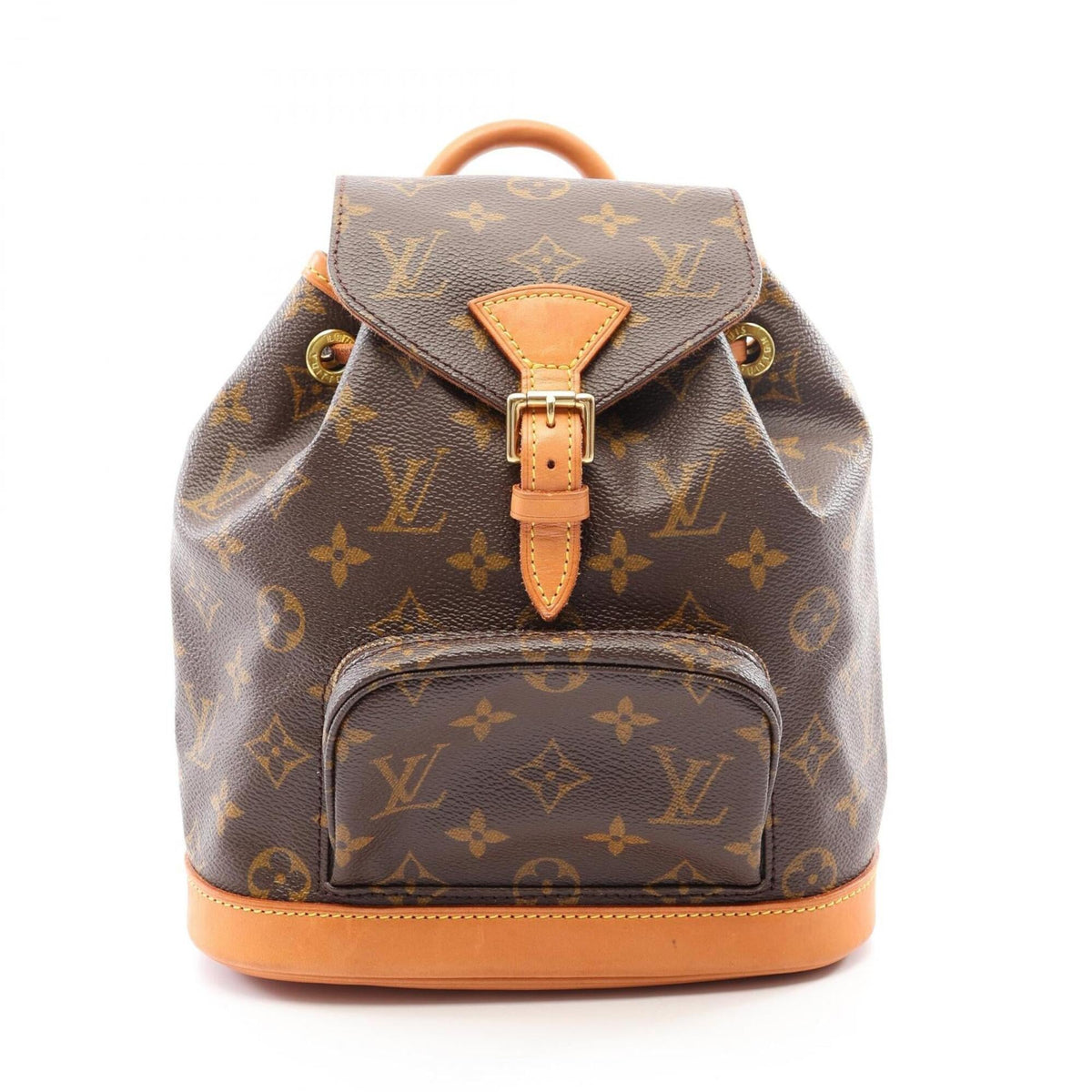 Louis Vuitton Brown Coated Canvas Leather Backpack Handbag (Pre-Owned)
