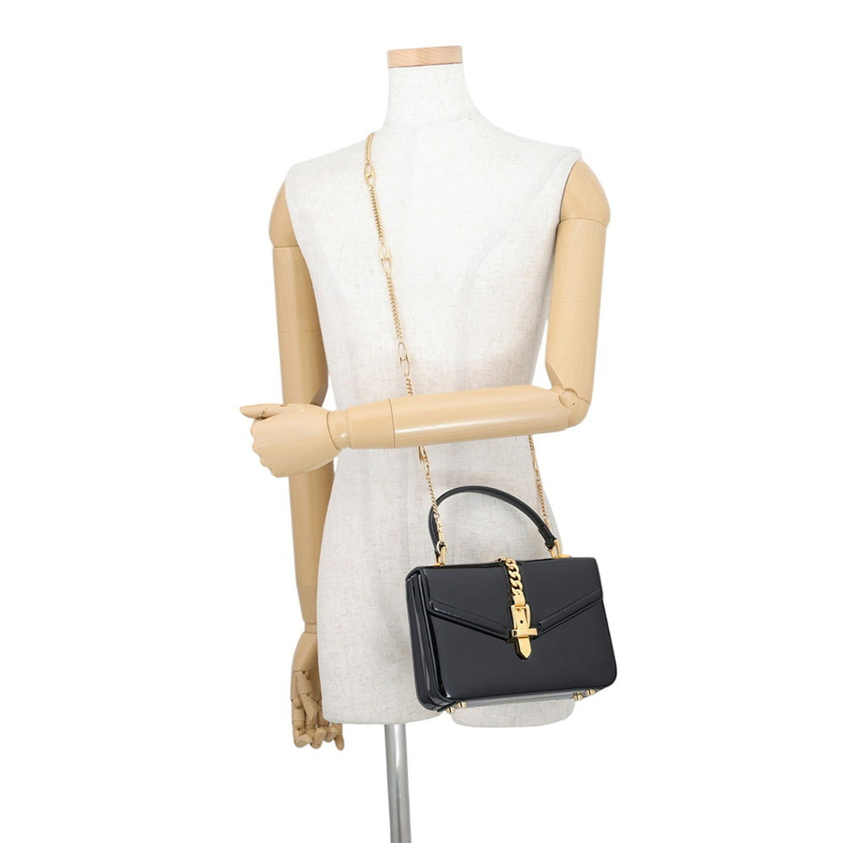 Gucci Black Leather Handbag Shoulder Bag (Pre-Owned)