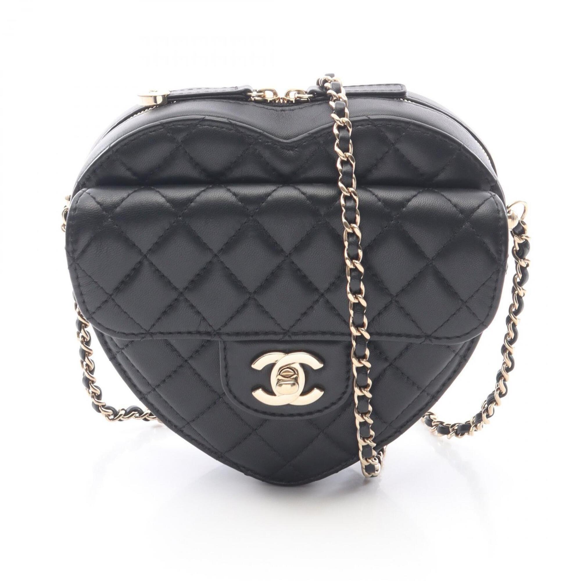 Chanel Black Leather Handbag Shoulder Bag (Pre-Owned)