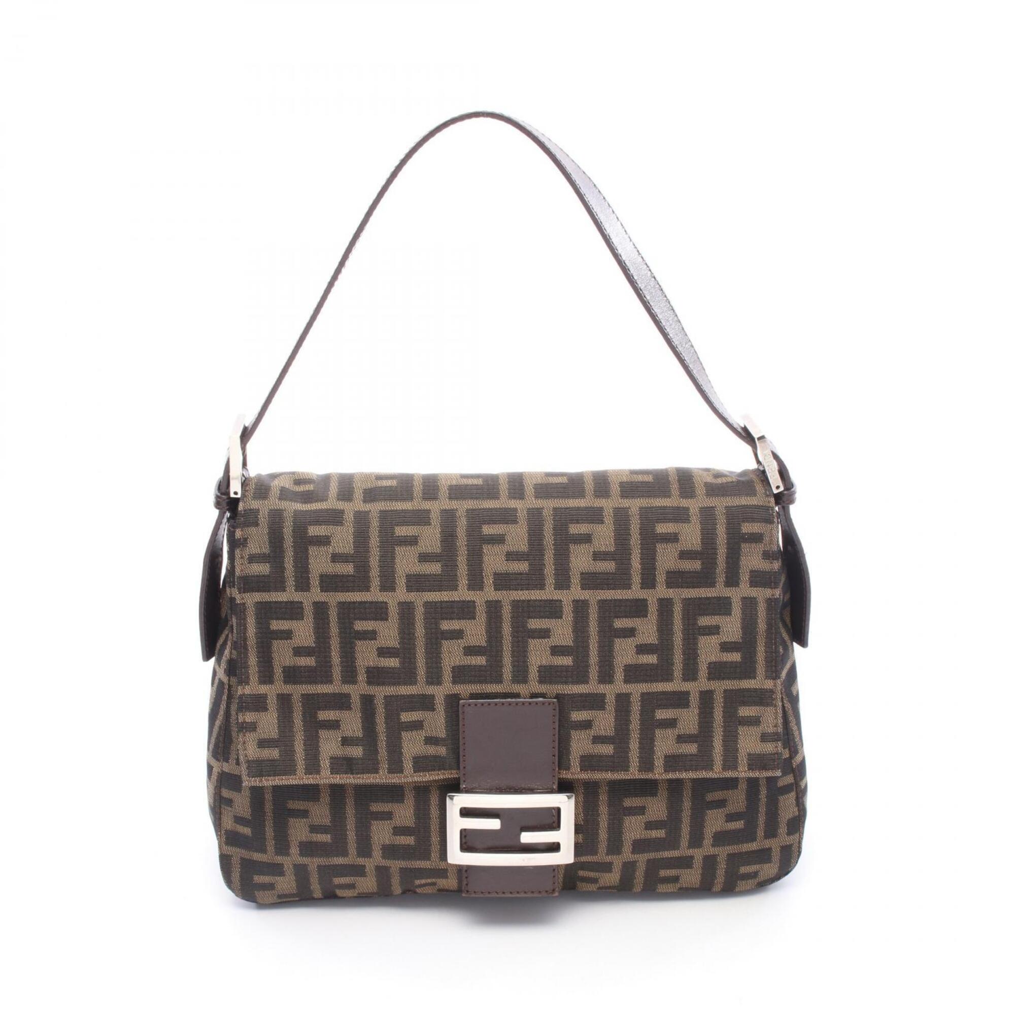 Fendi Brown Canvas Leather Handbag (Pre-Owned)