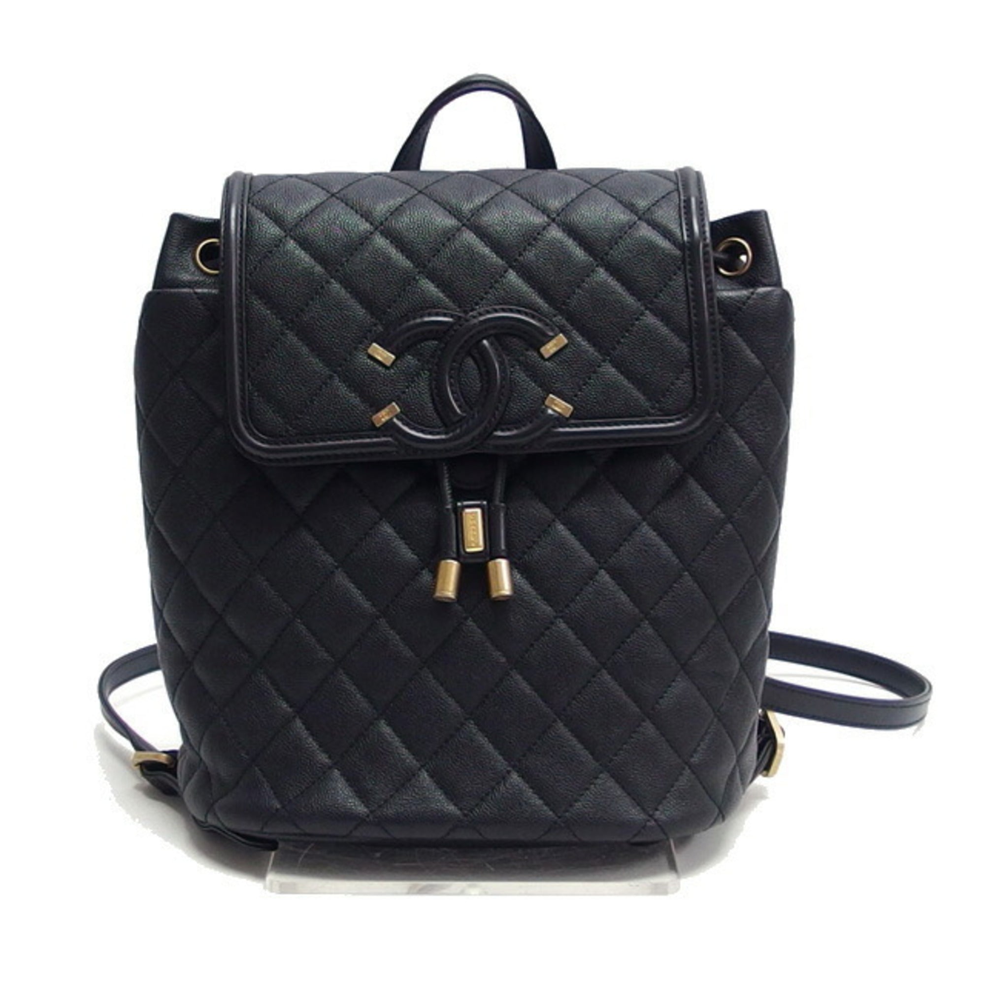 Chanel Black Grained Calfskin Backpack (Pre-Owned)