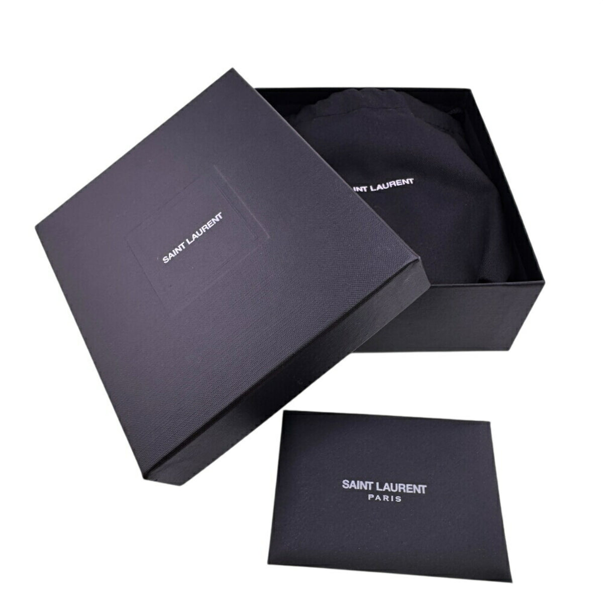 Saint Laurent Gray Leather Wallet (Tri-Fold) (Pre-Owned)