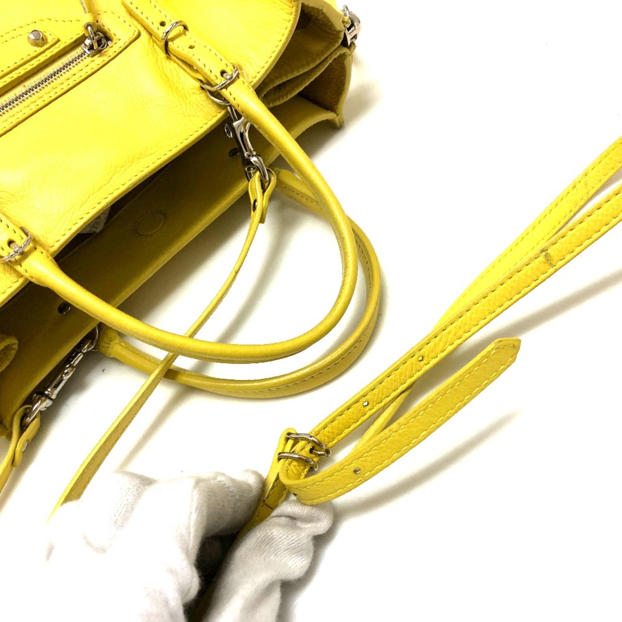 Balenciaga Yellow Leather Shoulder Bag (Pre-Owned)