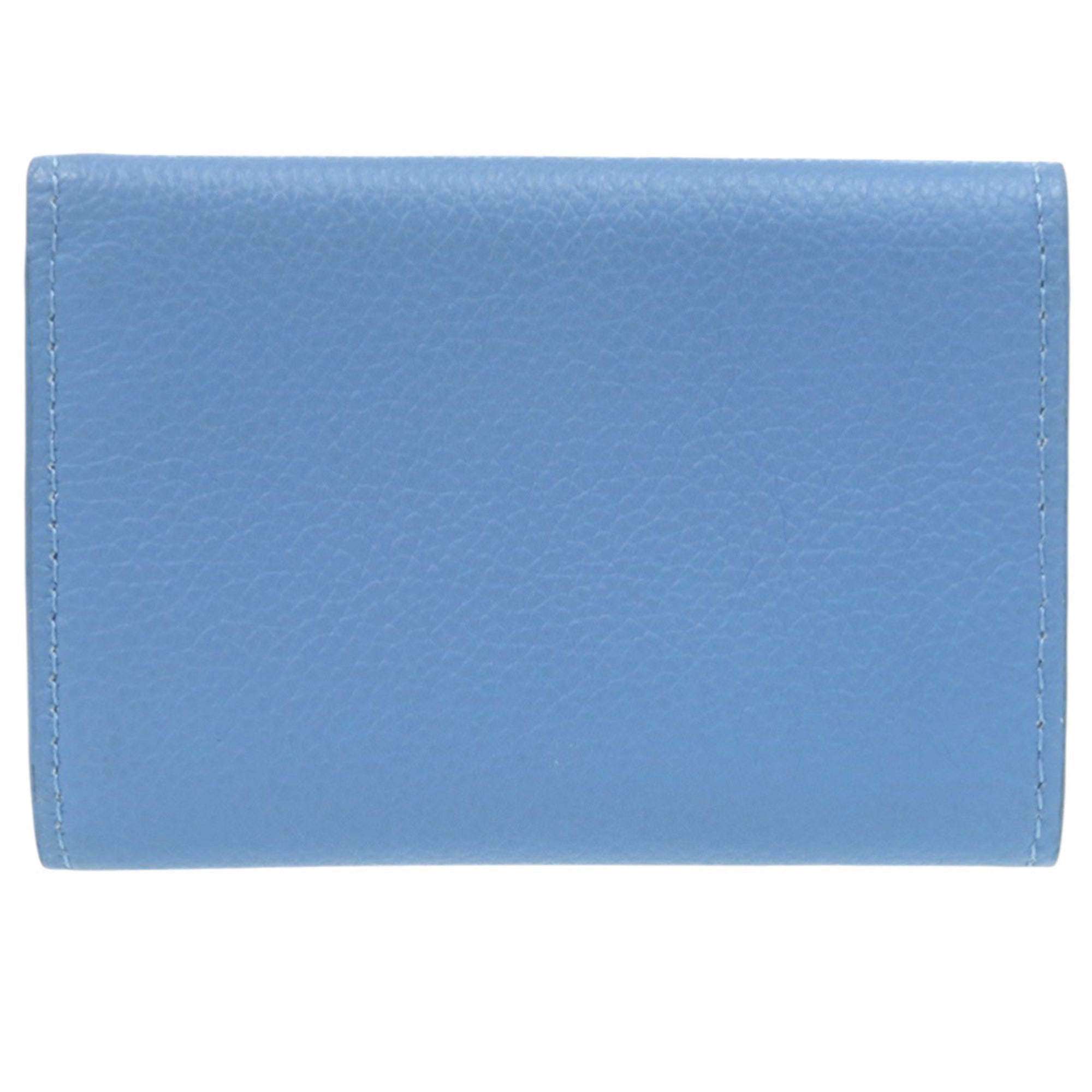 Louis Vuitton Blue Leather Wallet (Tri-Fold) (Pre-Owned)