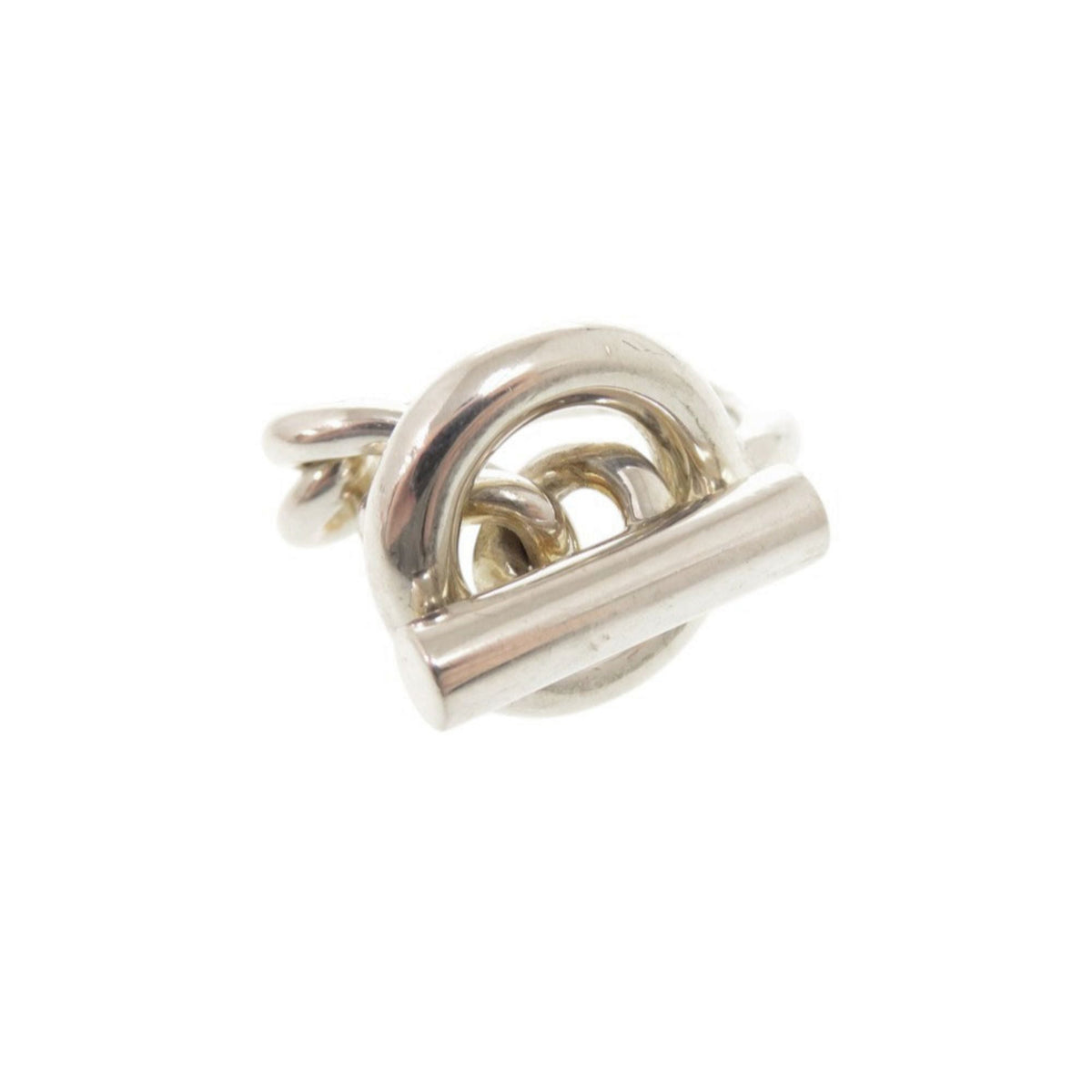 Hermes Silver Silver 925 Band Ring (Pre-Owned)