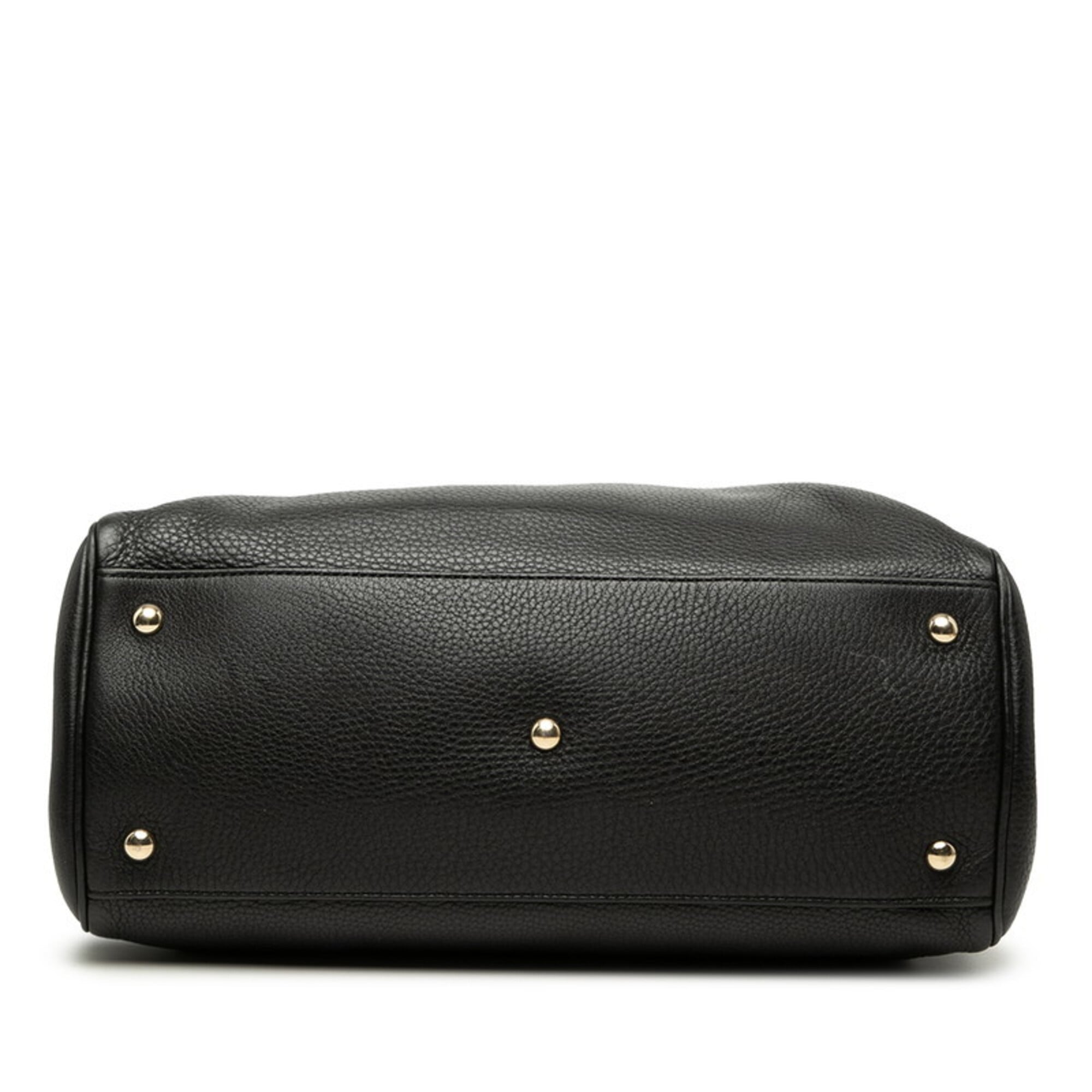 Gucci Black Leather Handbag Shoulder Bag (Pre-Owned)