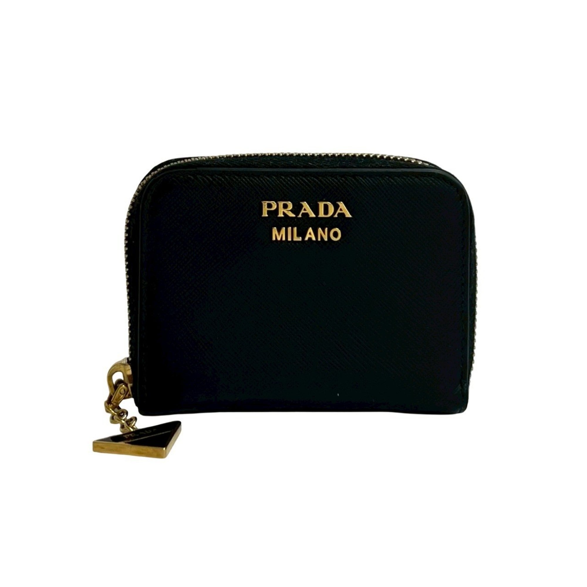 Prada Black Leather Coin Purse/Coin Case (Pre-Owned)