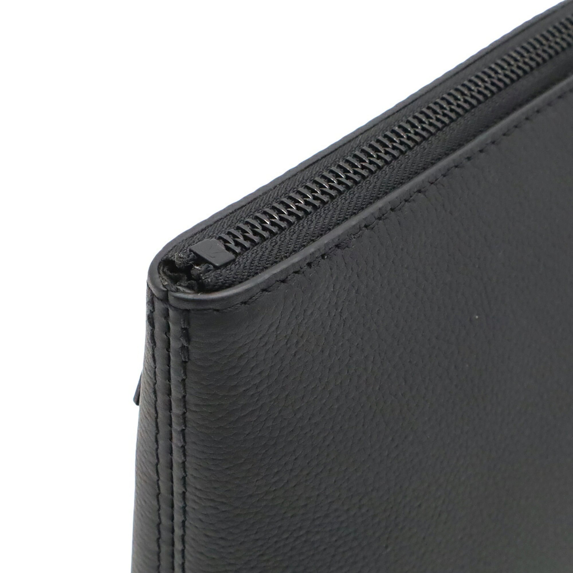 Louis Vuitton Noir Leather Clutch Bag Handbag Pochette Pouch (Pre-Owned)