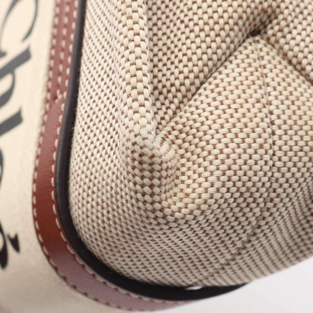 Chloé Brown Ivory Canvas Handbag (Pre-Owned)