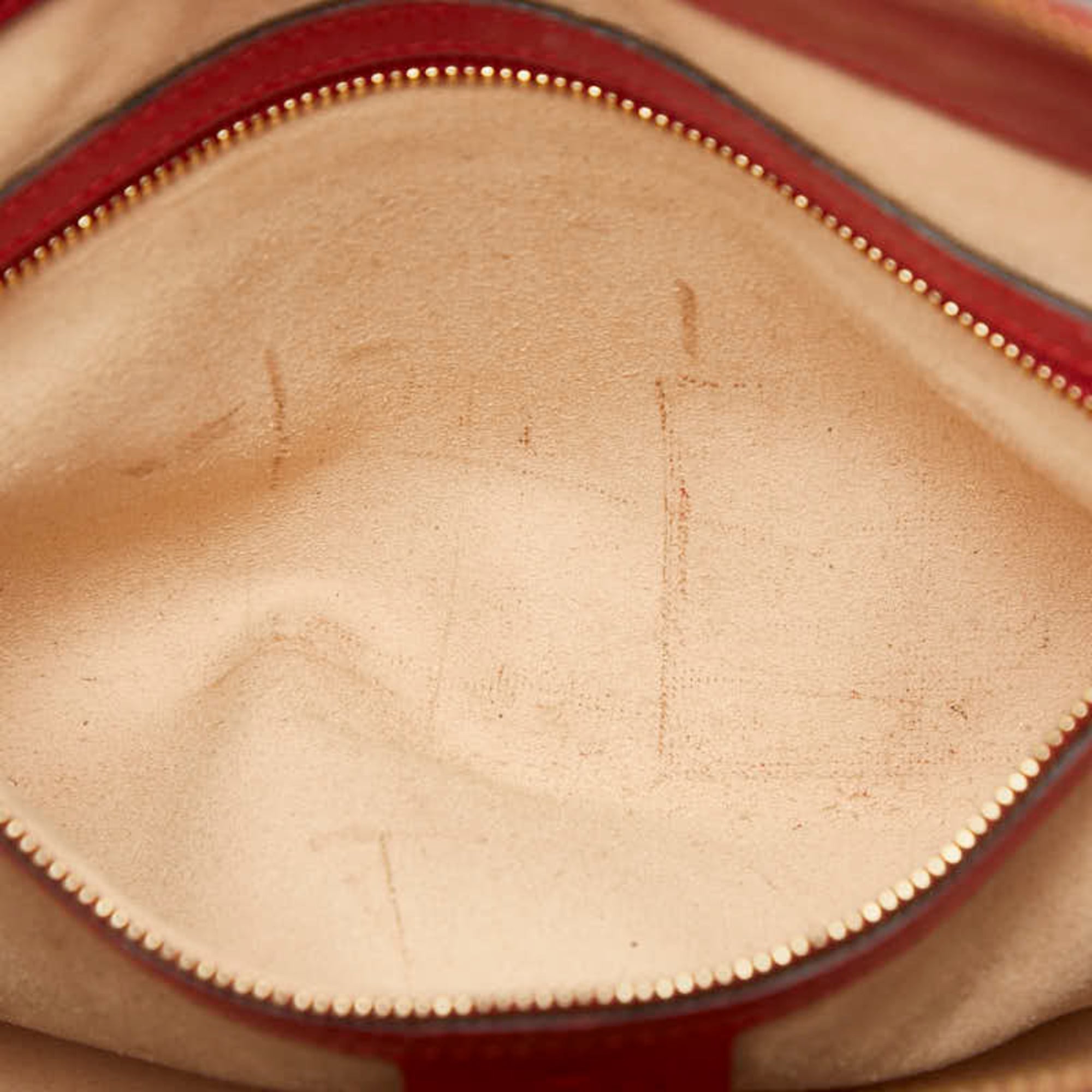 Gucci Red Color Leather Tote Bag (Pre-Owned)