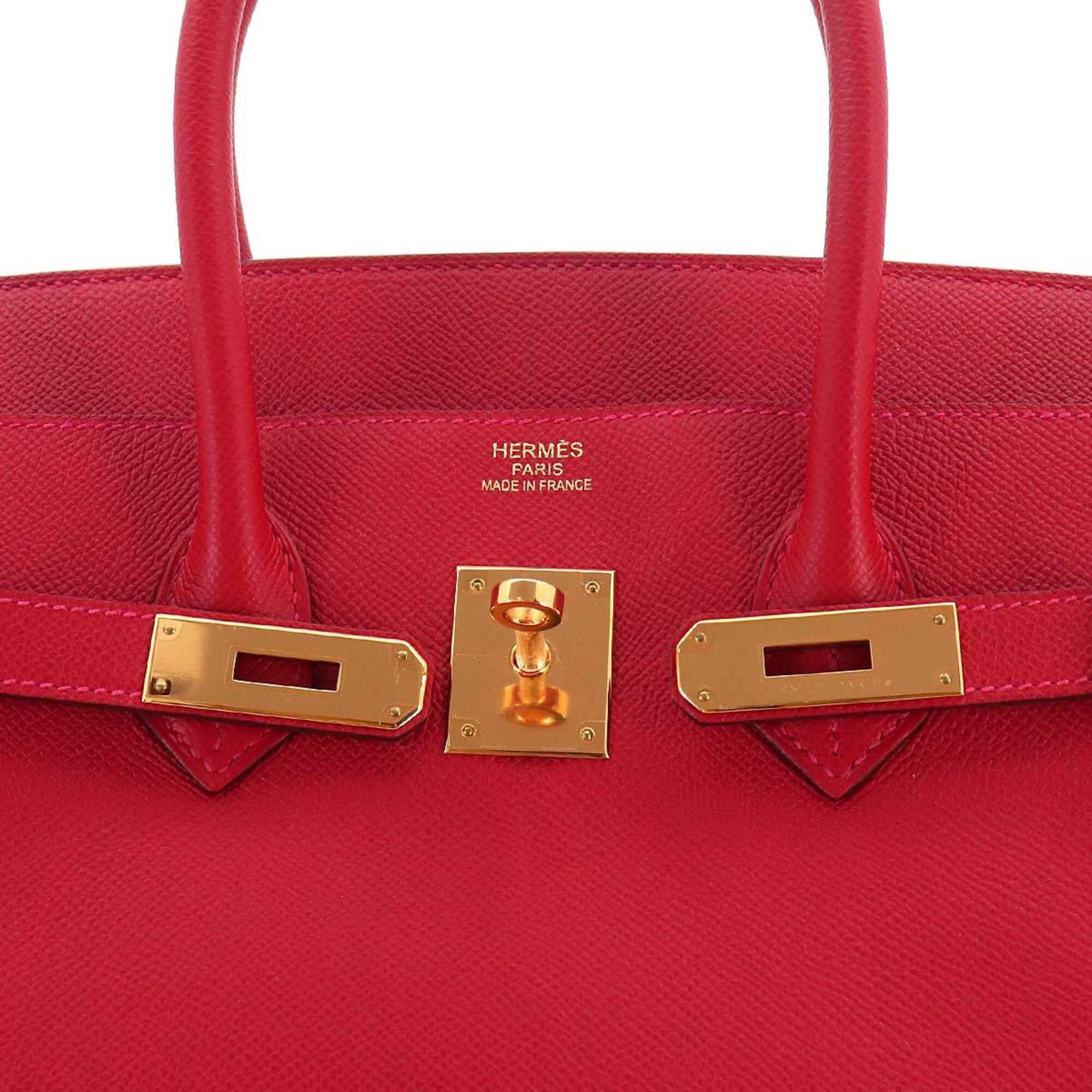 Hermes Rouge Casaque Epsom Leather Handbag (Pre-Owned)