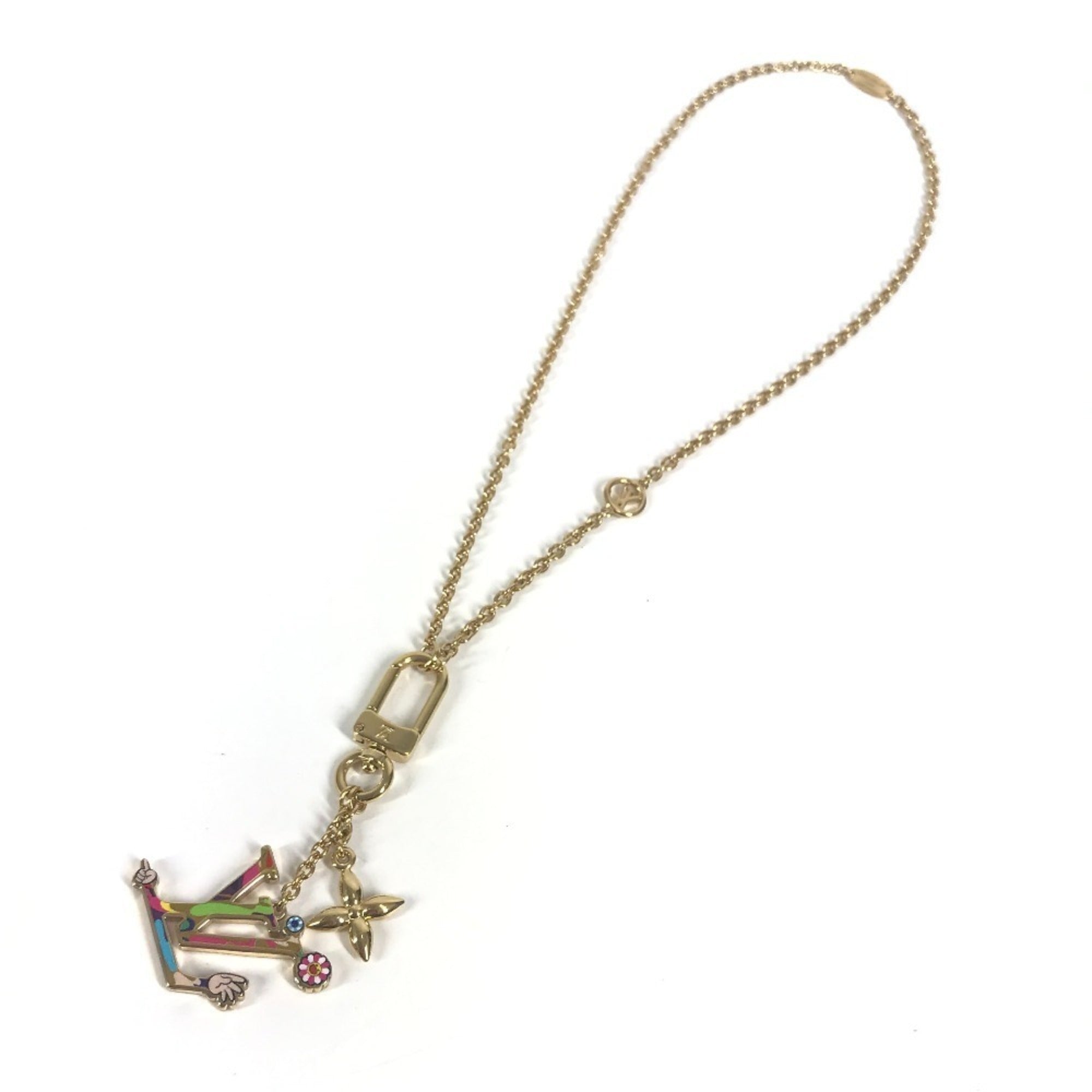Louis Vuitton Gold Multi-Color Metal Necklace (Pre-Owned)