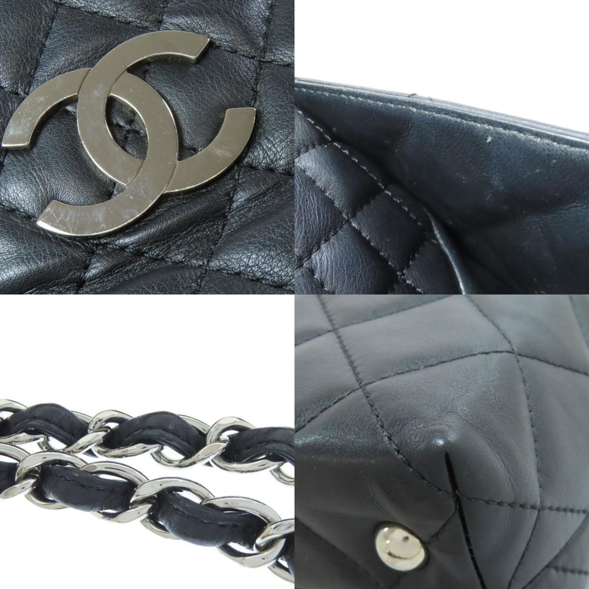 Chanel Matelasse Black Leather Tote Bag (Pre-Owned)