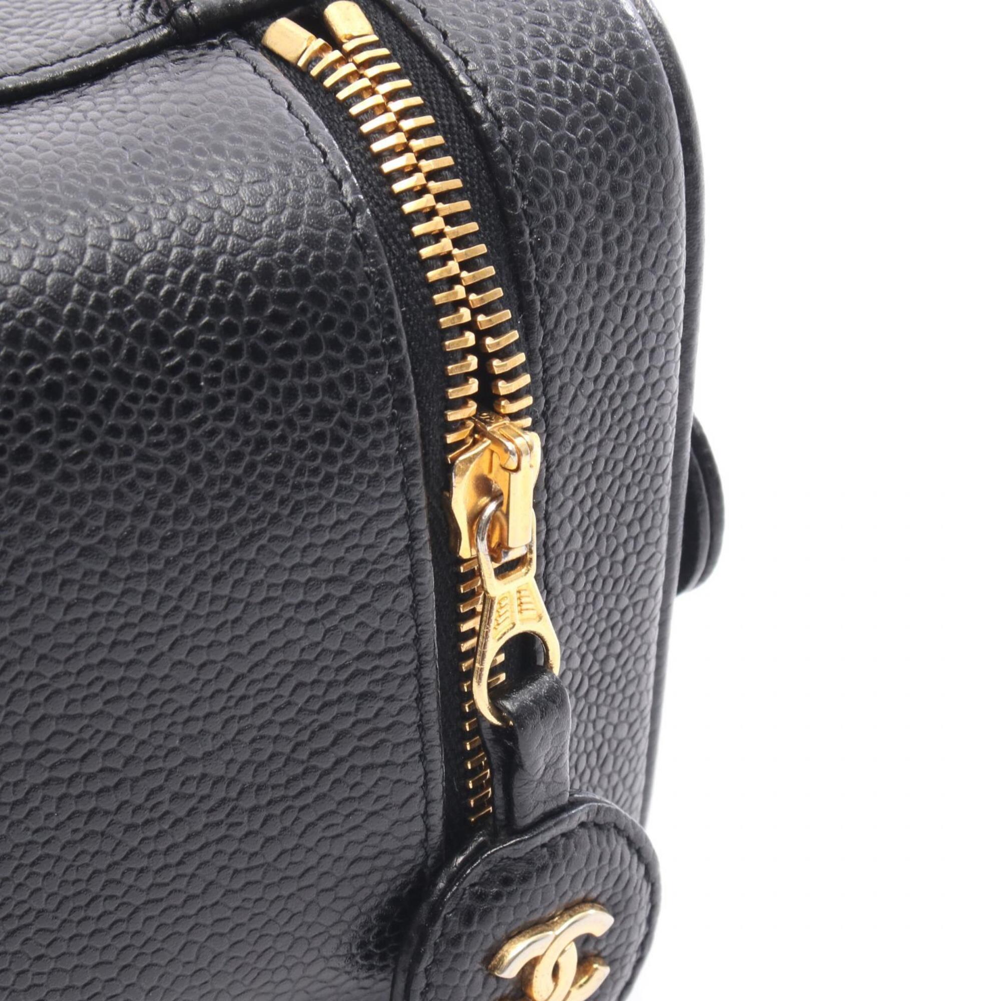Chanel Black Grained Calfskin Handbag Vanity Bag (Pre-Owned)