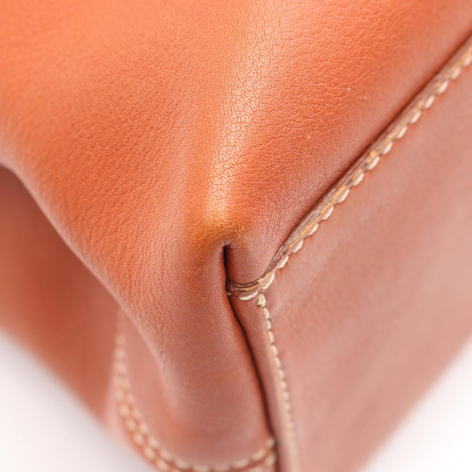 Celine Brown Leather Handbag Tote Bag (Pre-Owned)