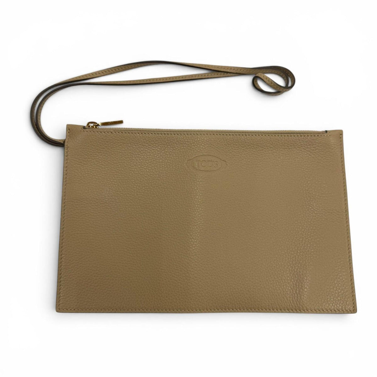 Tod's Beige Leather Handbag Pouch Tote Bag (Pre-Owned)