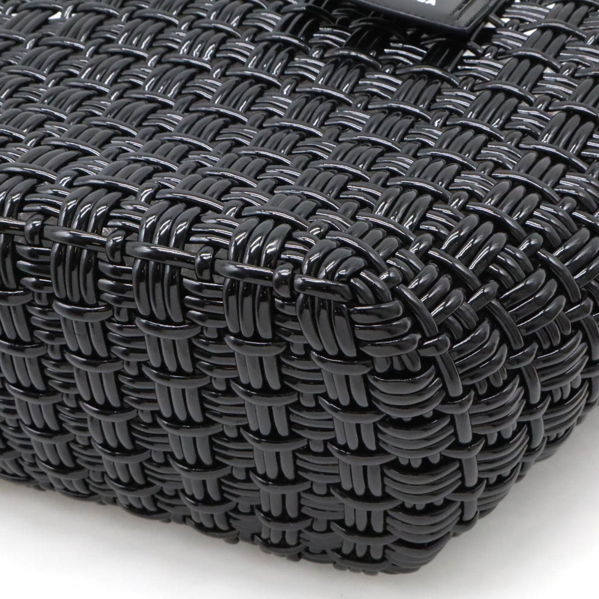 Balenciaga Black Vinyl Basket Handbag Shoulder Bag (Pre-Owned)