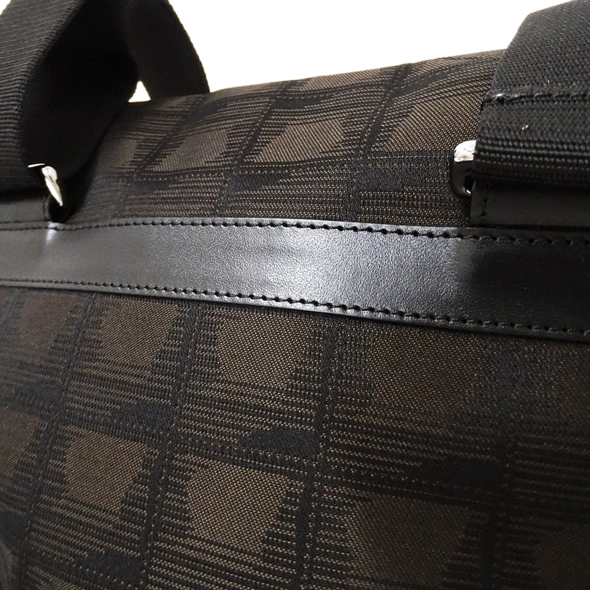 Chanel Dark Brown Nylon Messenger Bag Shoulder Bag (Pre-Owned)