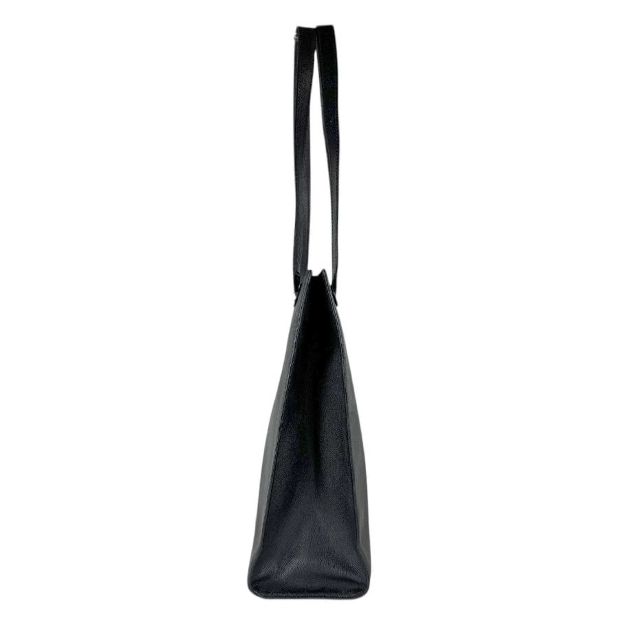 Chanel Black Leather Shoulder Bag Tote Bag (Pre-Owned)