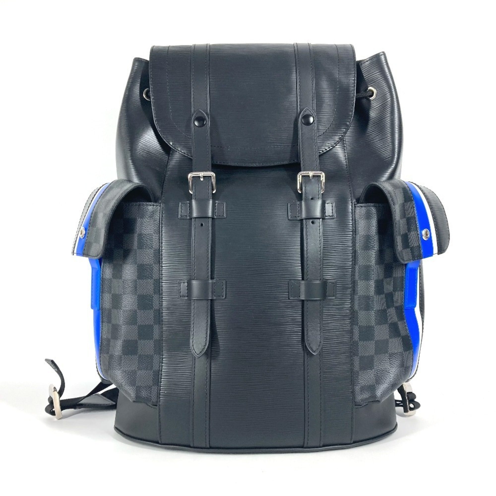 Louis Vuitton Black Blue Monogram Eclipse Epi Leather Backpack (Pre-Owned)