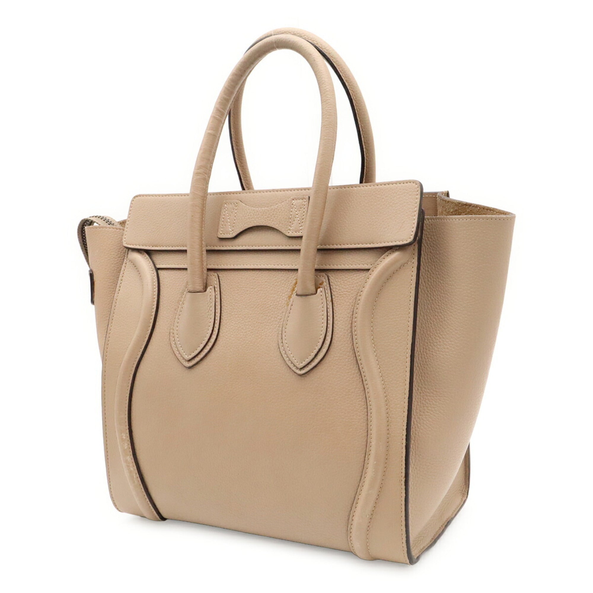 Celine Beige Leather Handbag Tote Bag (Pre-Owned)