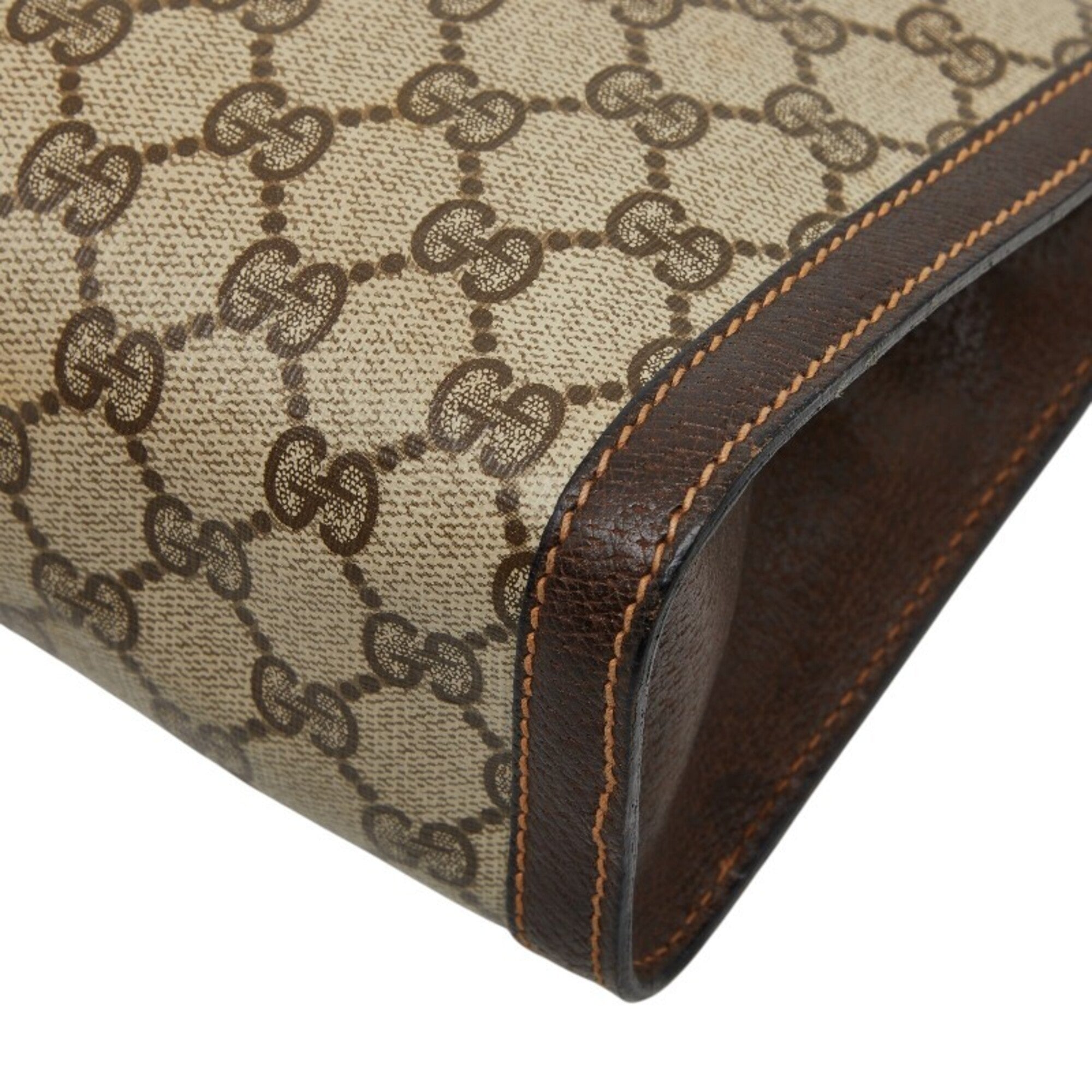 Gucci Beige Brown Pvc Leather Clutch Bag (Pre-Owned)