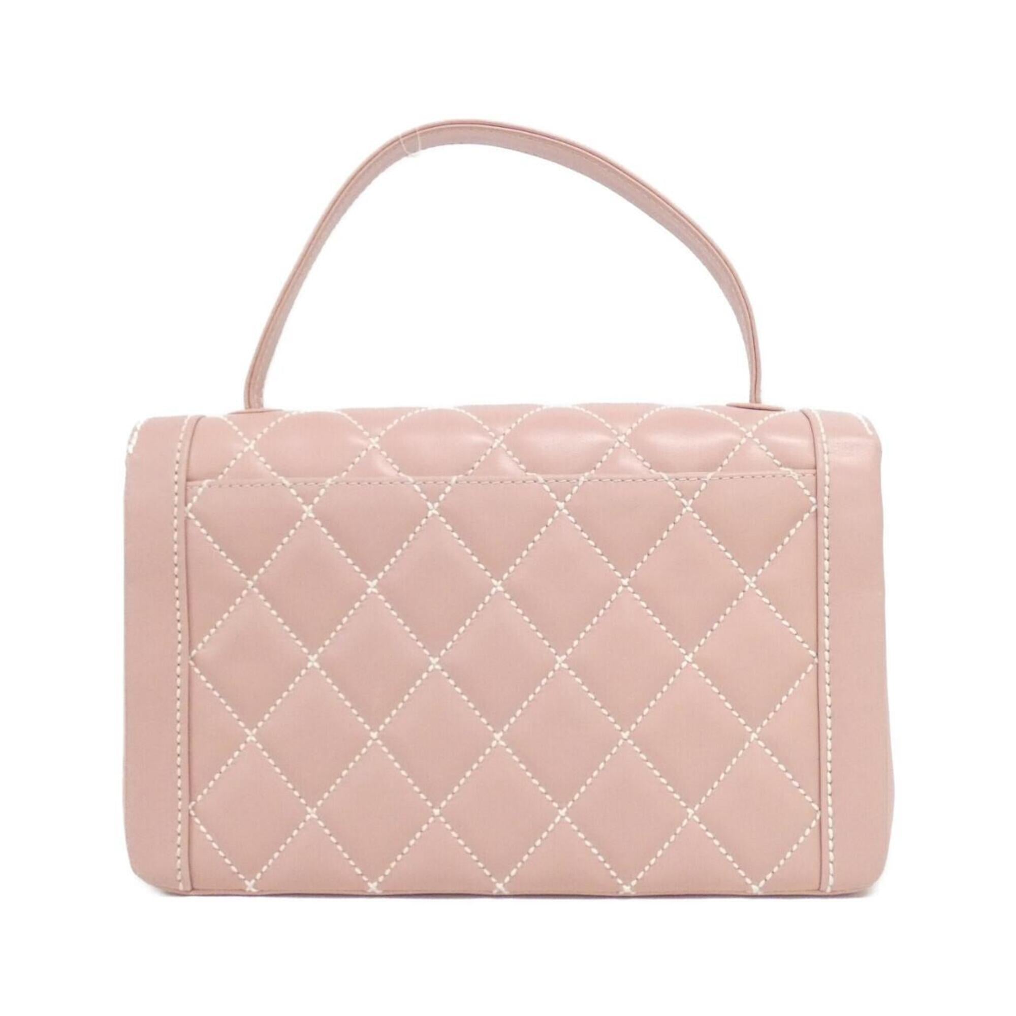 Chanel Wild Stitch Pink Leather Handbag (Pre-Owned)