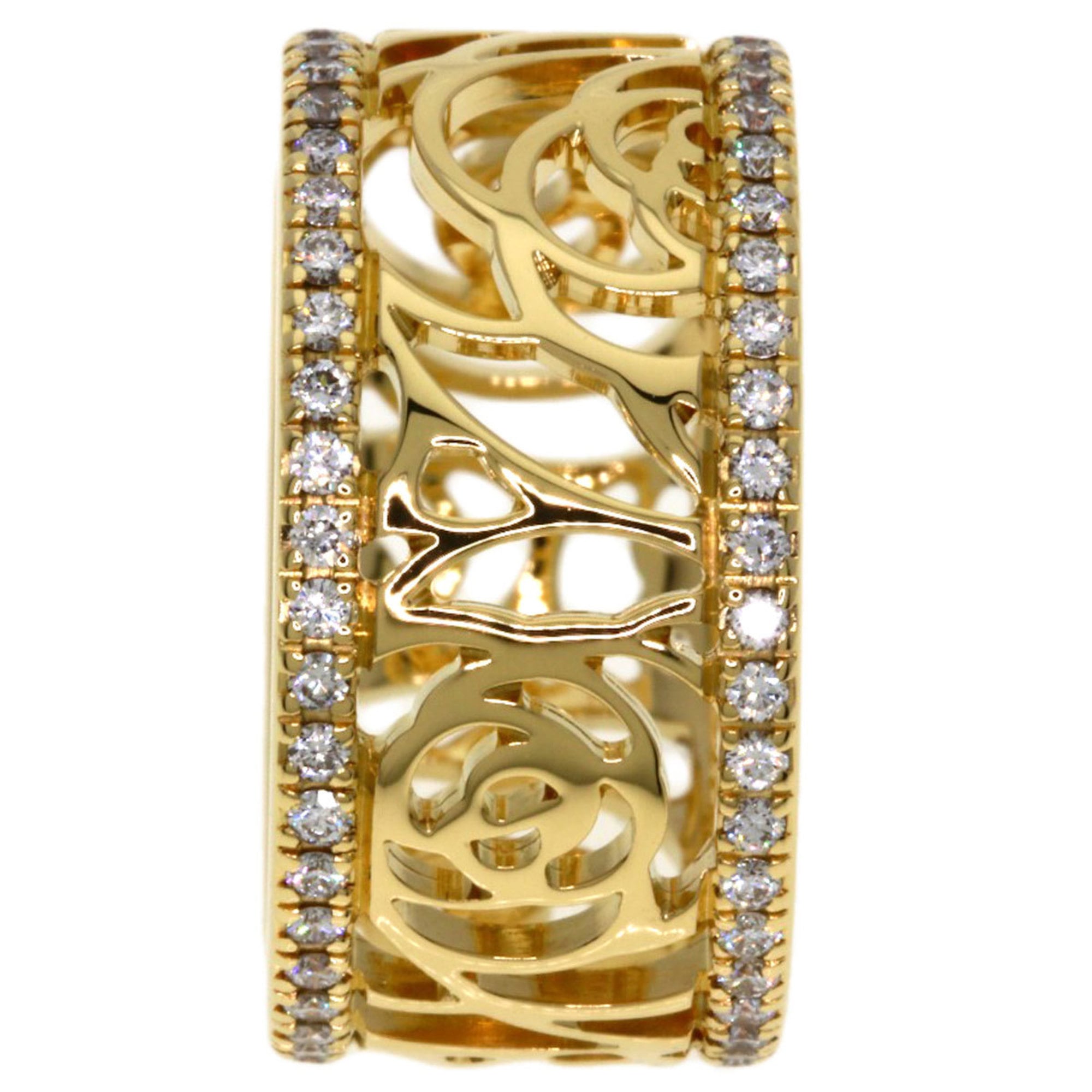 Chanel Camellia Yellow Band Ring (Pre-Owned)