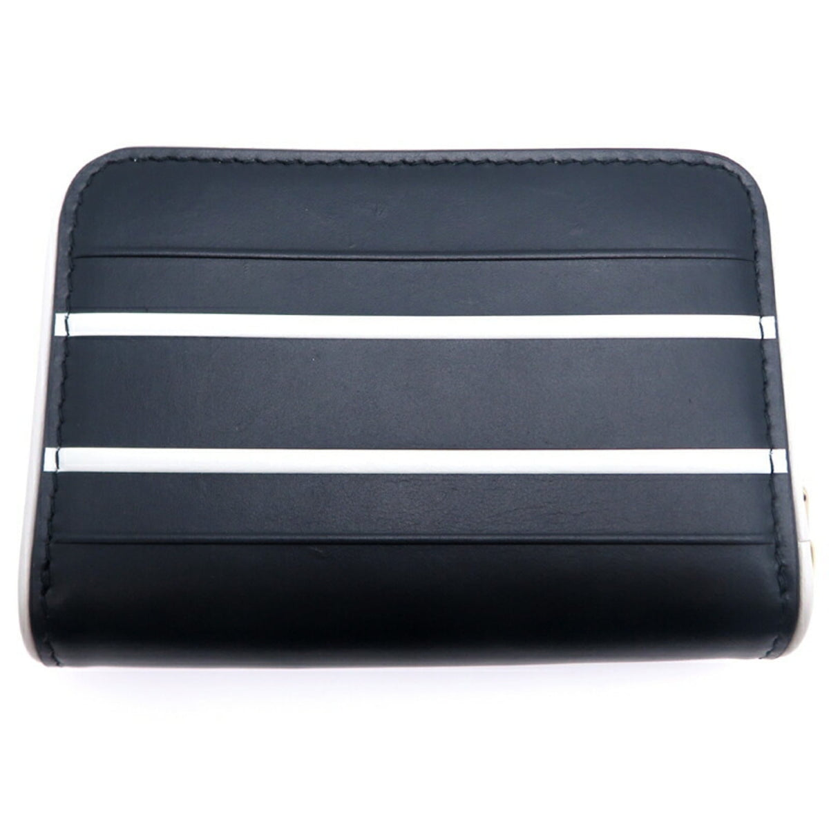 Christian Dior Black White Leather Coin Purse/Coin Case (Pre-Owned)