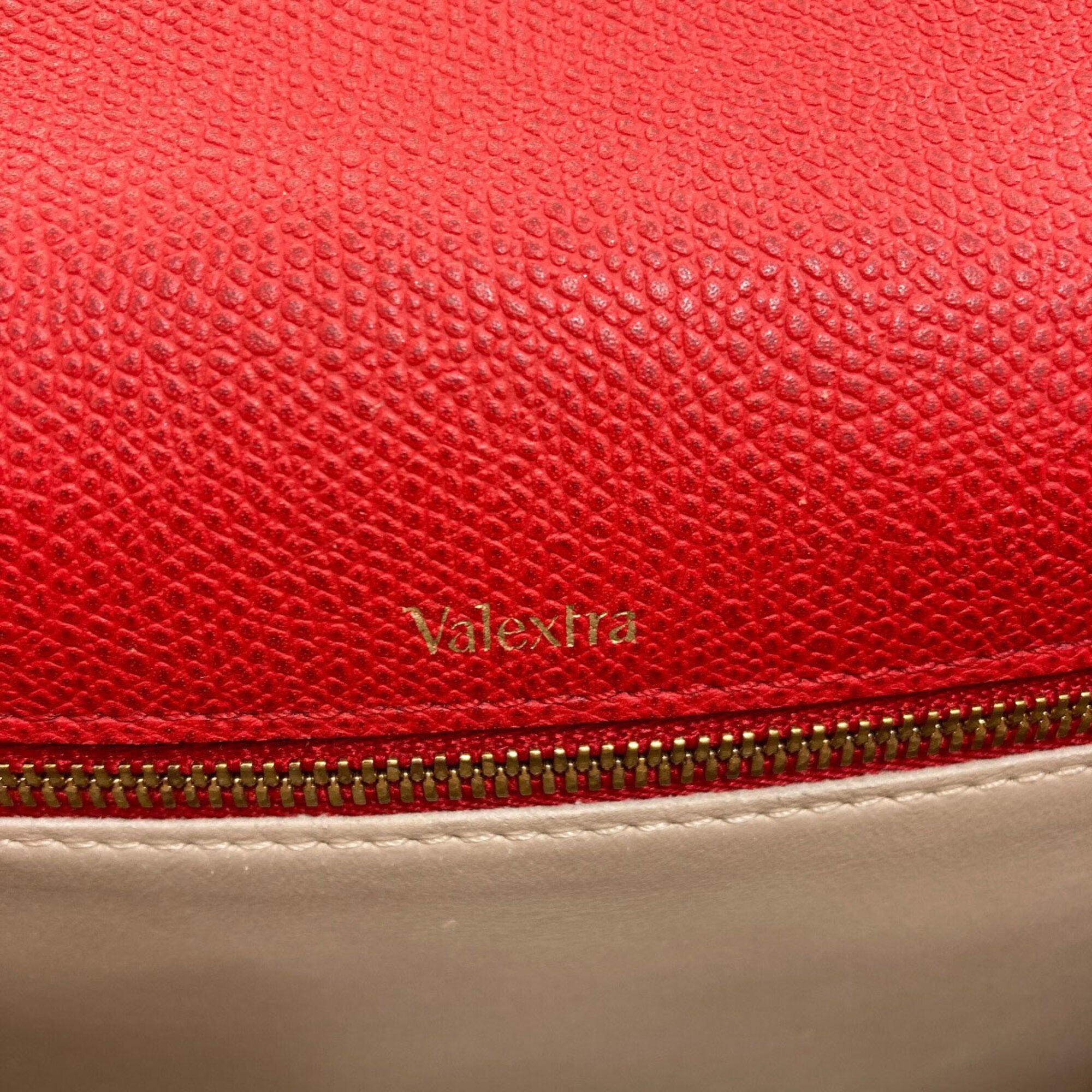 Valextra Red Color Leather Handbag (Pre-Owned)