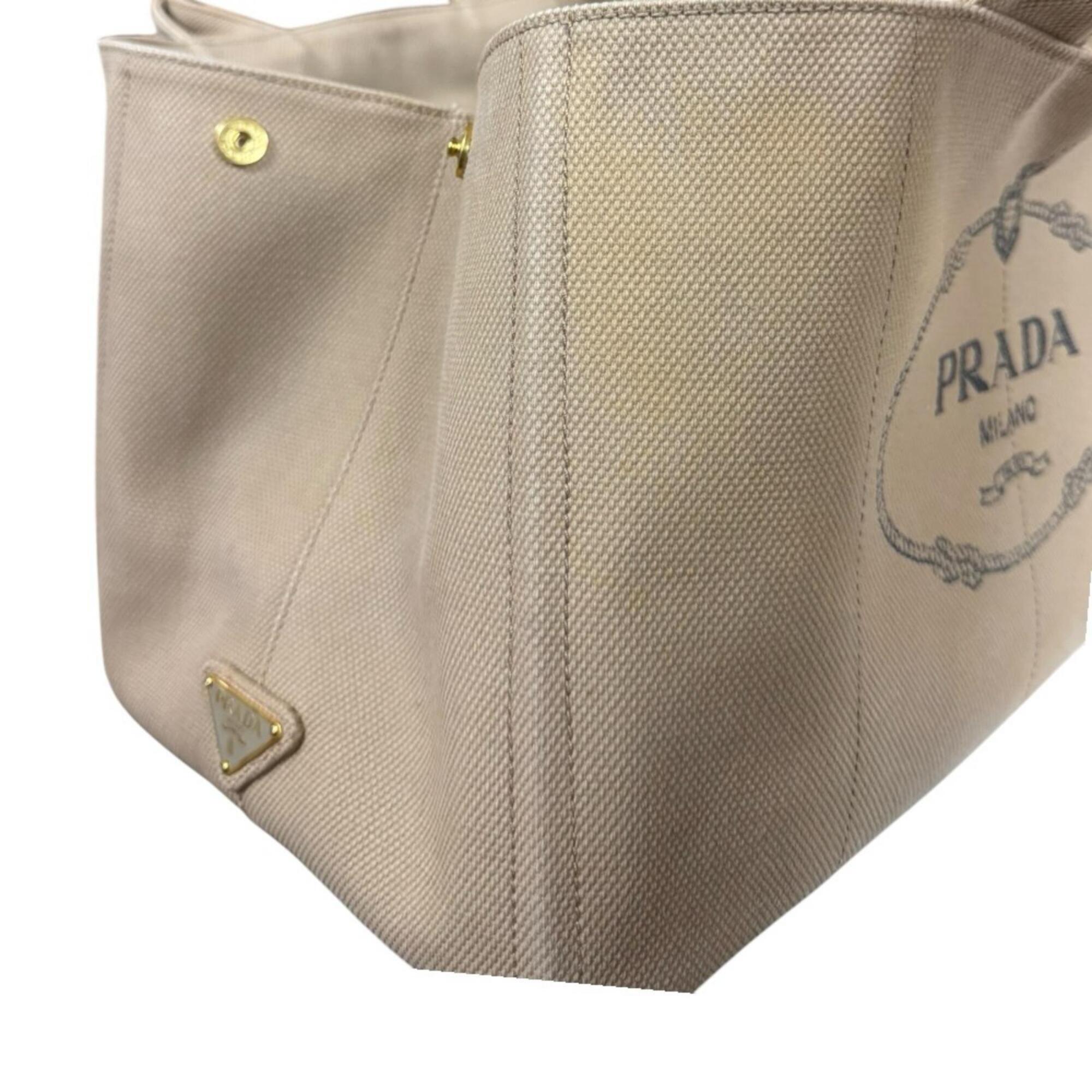 Prada Canapa Beige Canvas Handbag (Pre-Owned)