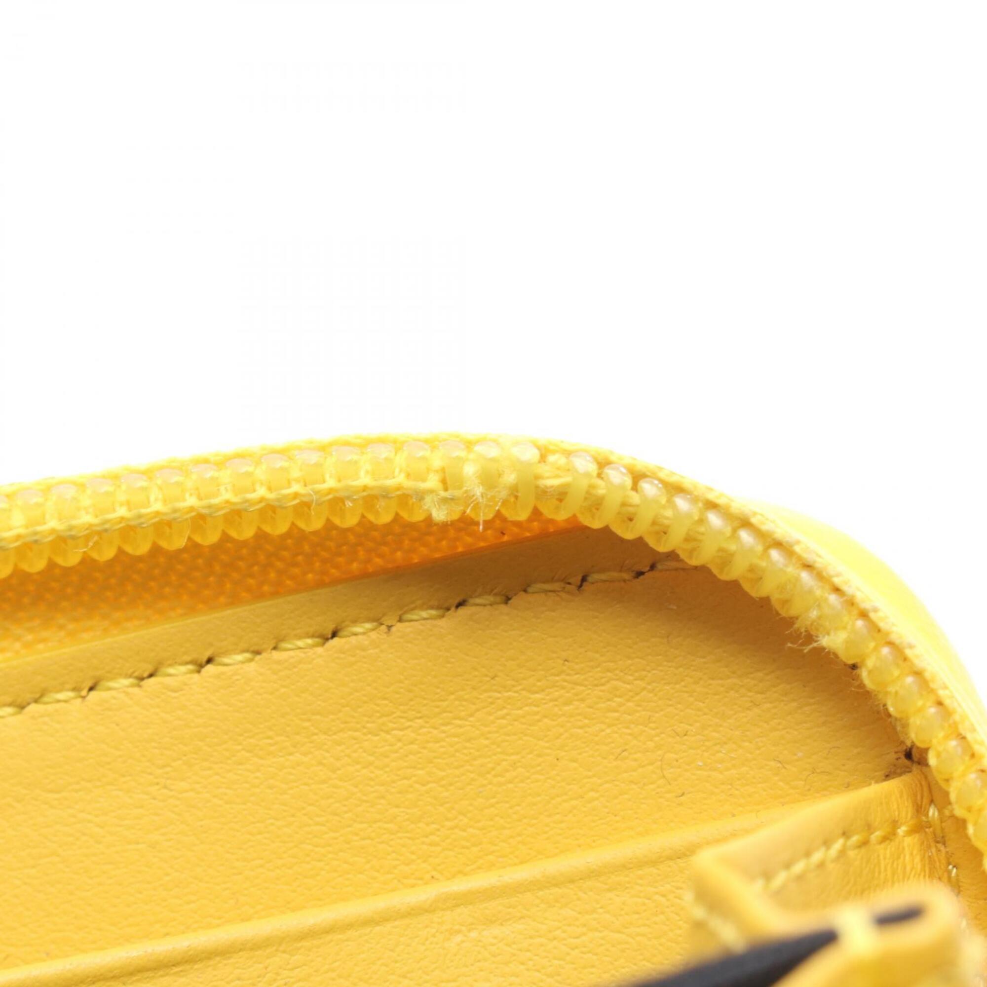 Fendi Gray Yellow Leather Long Wallet (Bi-Fold) (Pre-Owned)