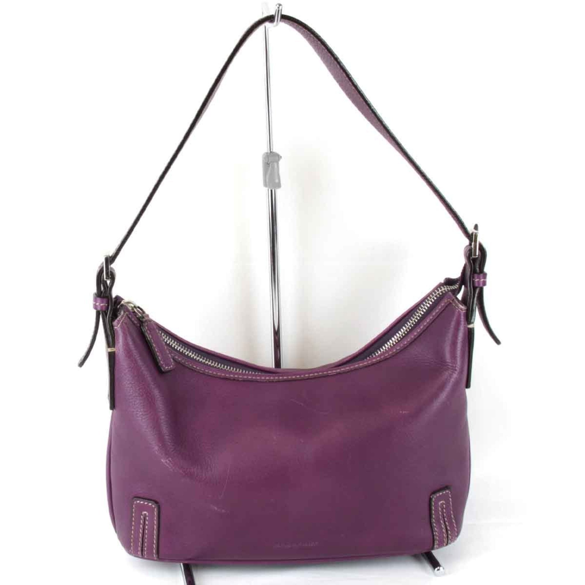 Burberry Purple Leather Shoulder Bag (Pre-Owned)