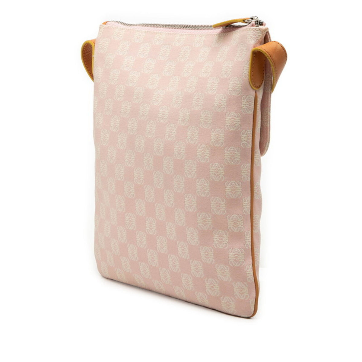 Loewe Brown Pink Canvas Leather Shoulder Bag (Pre-Owned)
