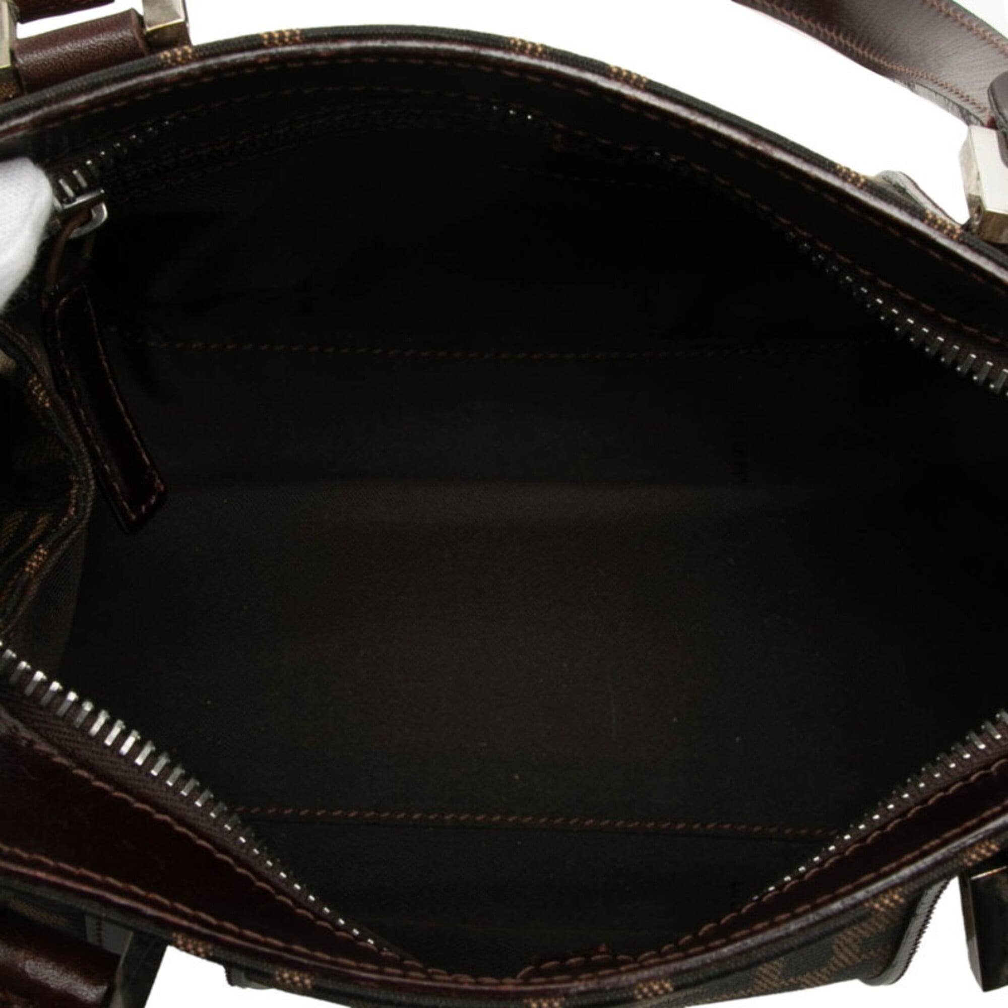 Fendi Brown Canvas Leather Handbag (Pre-Owned)