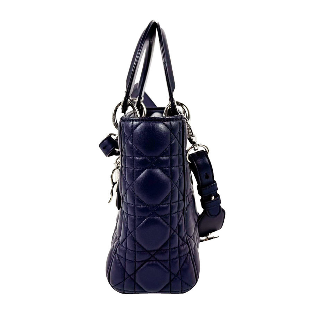 Christian Dior Navy Leather Handbag Shoulder Bag (Pre-Owned)