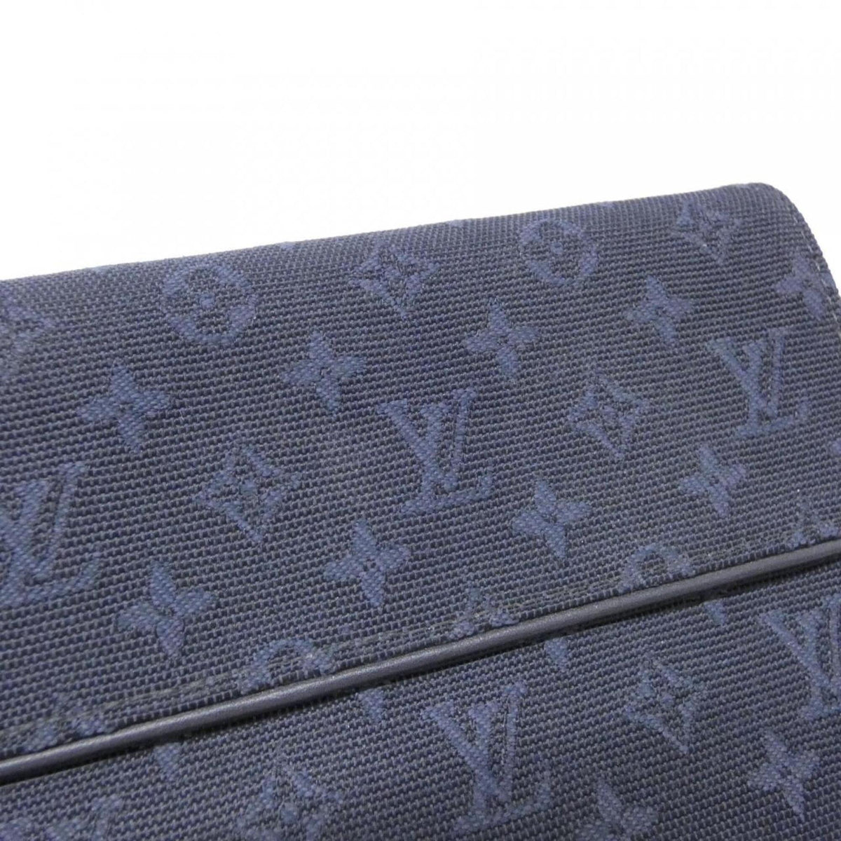 Louis Vuitton Dark Blue Canvas Long Wallet (Tri-Fold) (Pre-Owned)