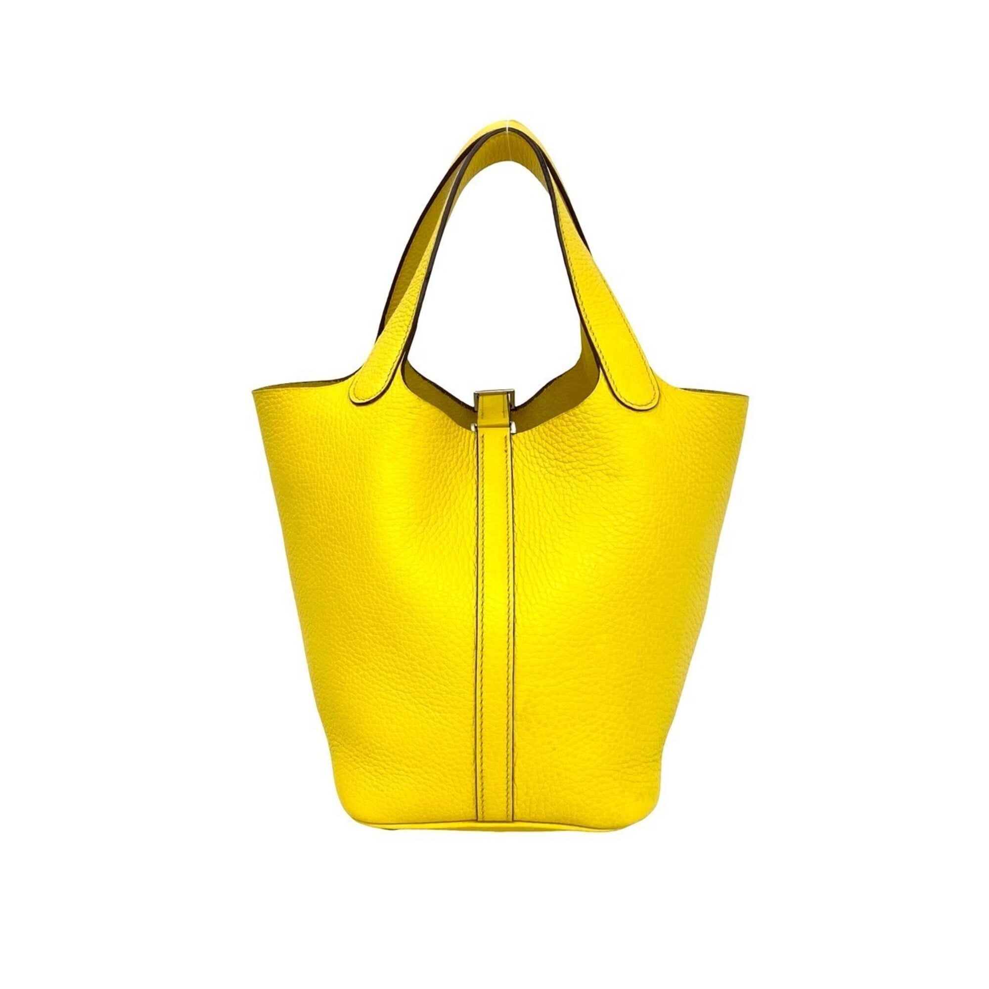Hermes Yellow Taurillon Clemence Leather Handbag Tote Bag (Pre-Owned)