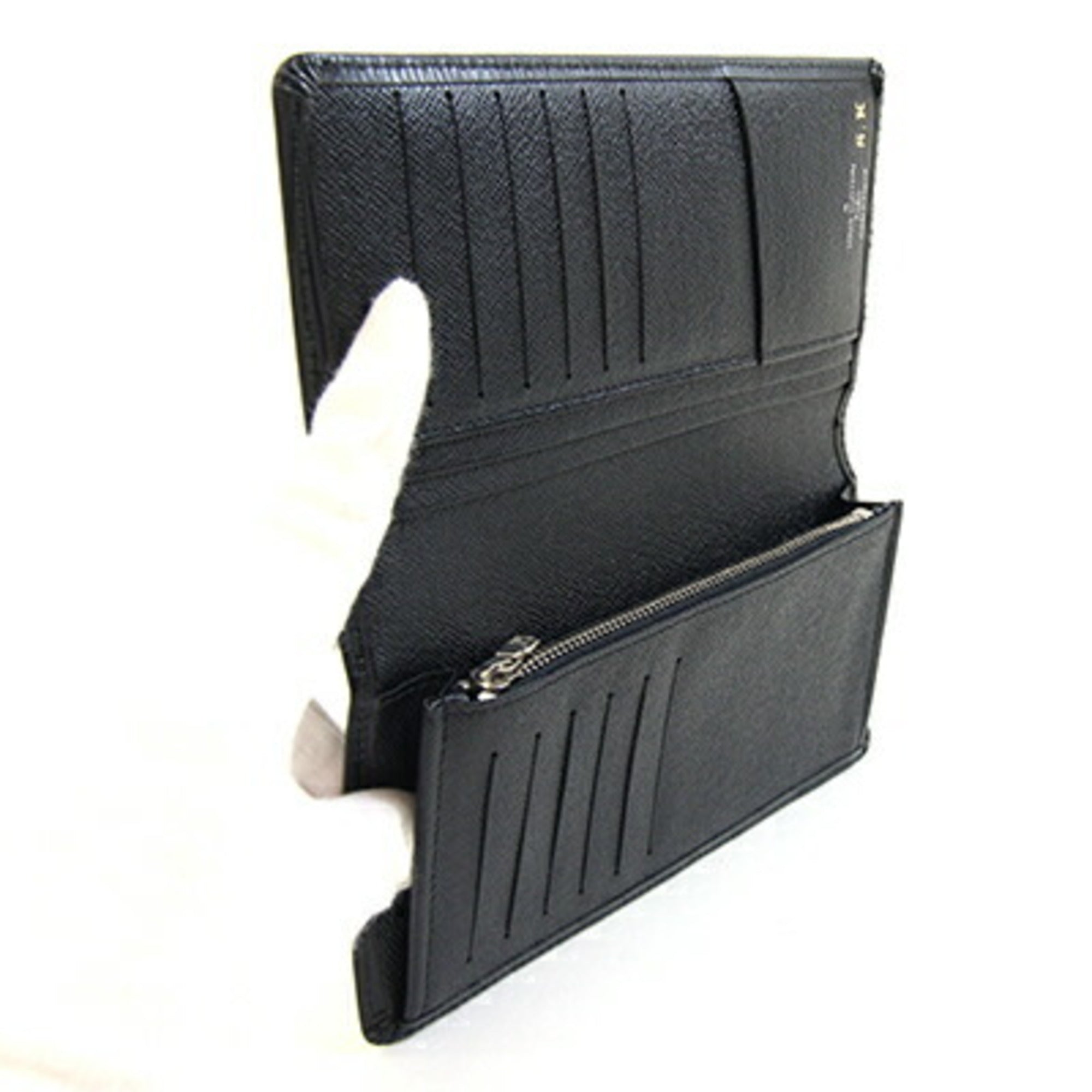 Louis Vuitton Black Noir Epi Leather Long Wallet (Bi-Fold) (Pre-Owned)