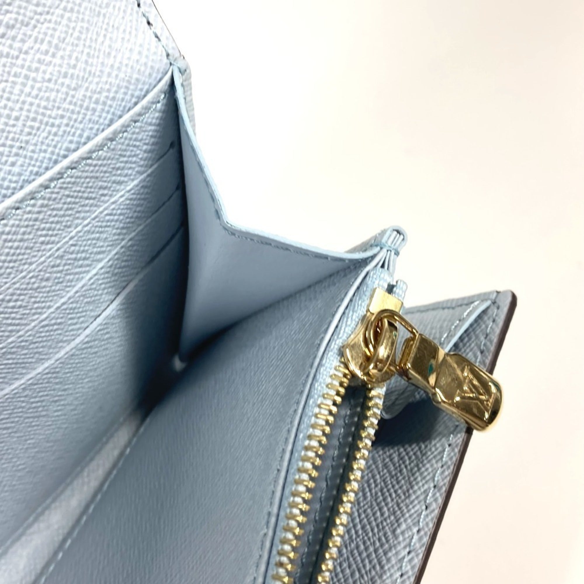 Louis Vuitton Blue Brown Monogram Long Wallet (Bi-Fold) (Pre-Owned)