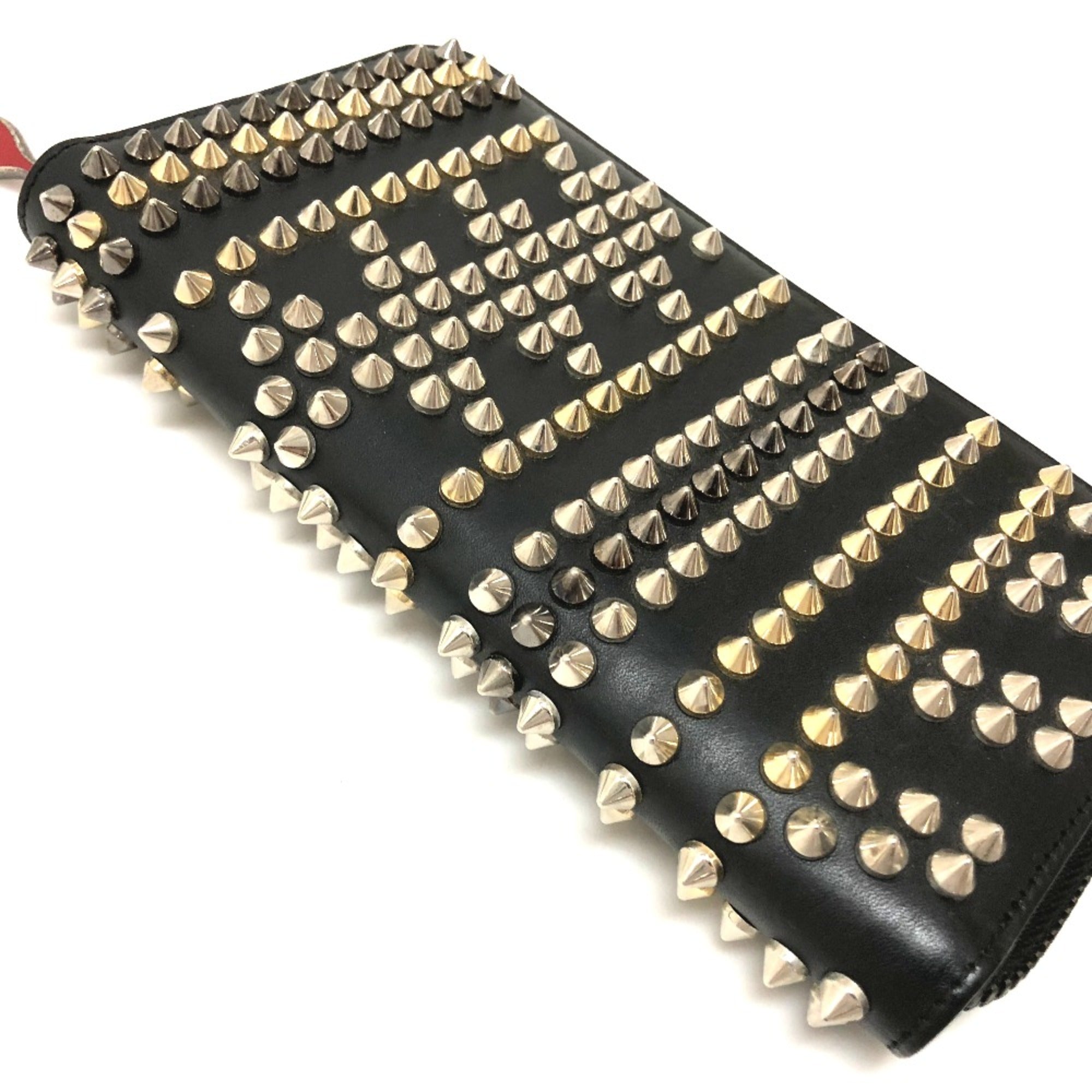 Christian Louboutin Black Leather Long Wallet (Bi-Fold) (Pre-Owned)
