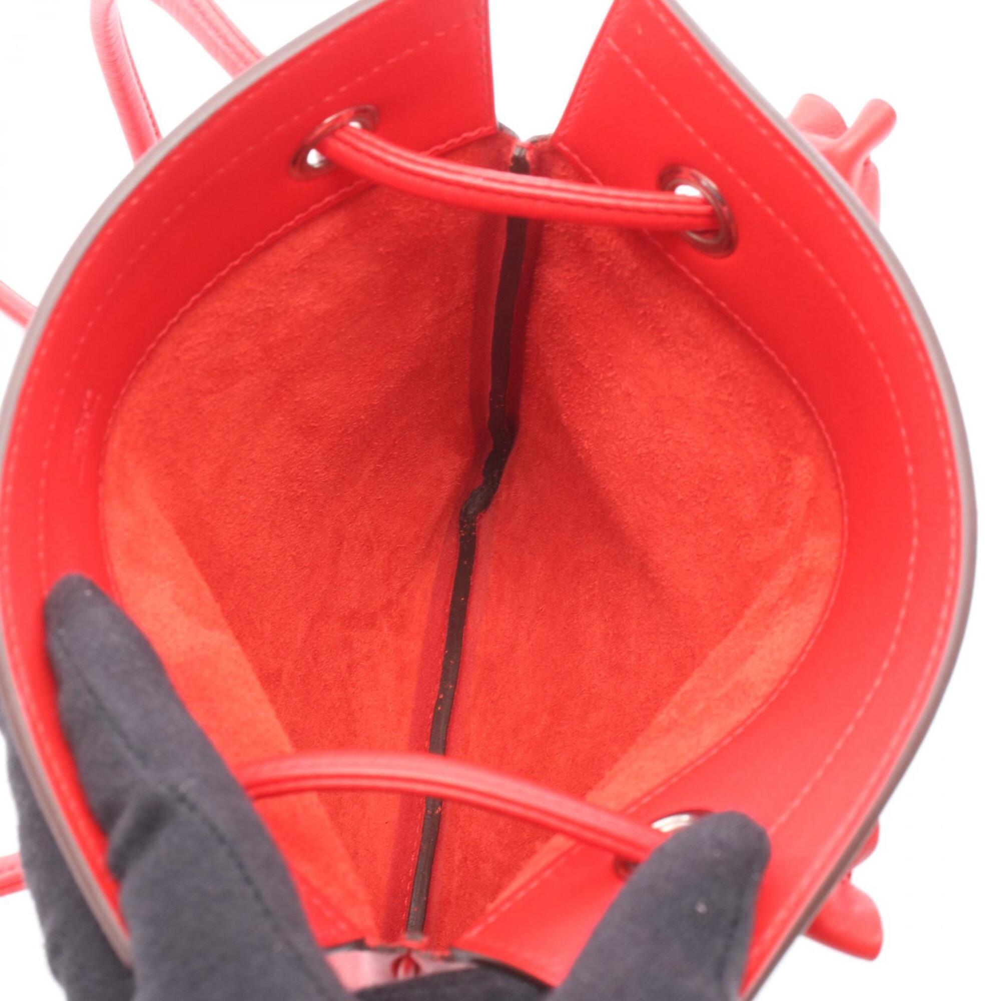 Hermes Red Color Swift Leather Leather Handbag Shoulder Bag (Pre-Owned)